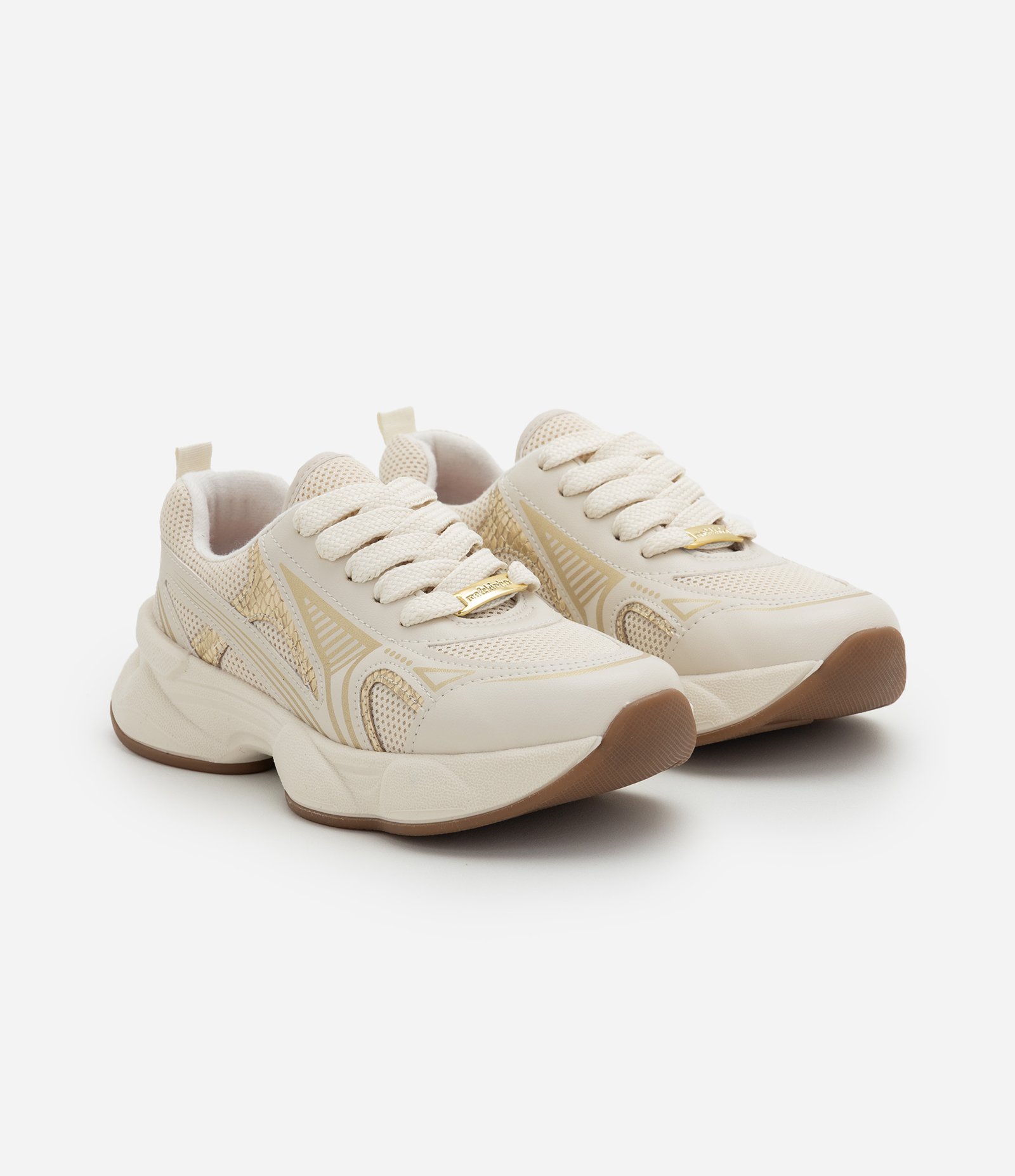 Tênis Infantil Chunky com Recortes – Tam 28 a 35 Off White 1
