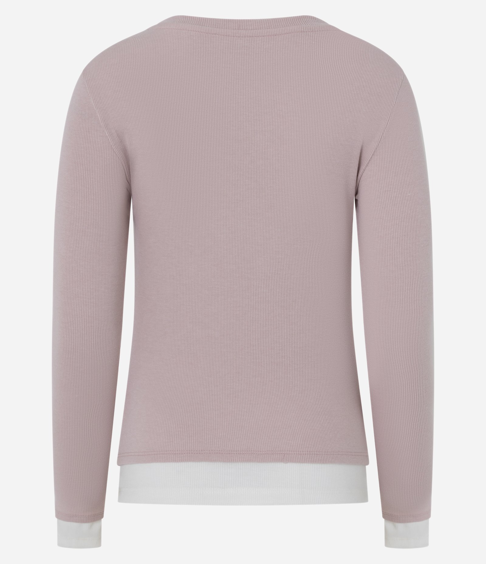 Blusa em Ribana Canelada com Efeito de Sobreposição Rosa 7