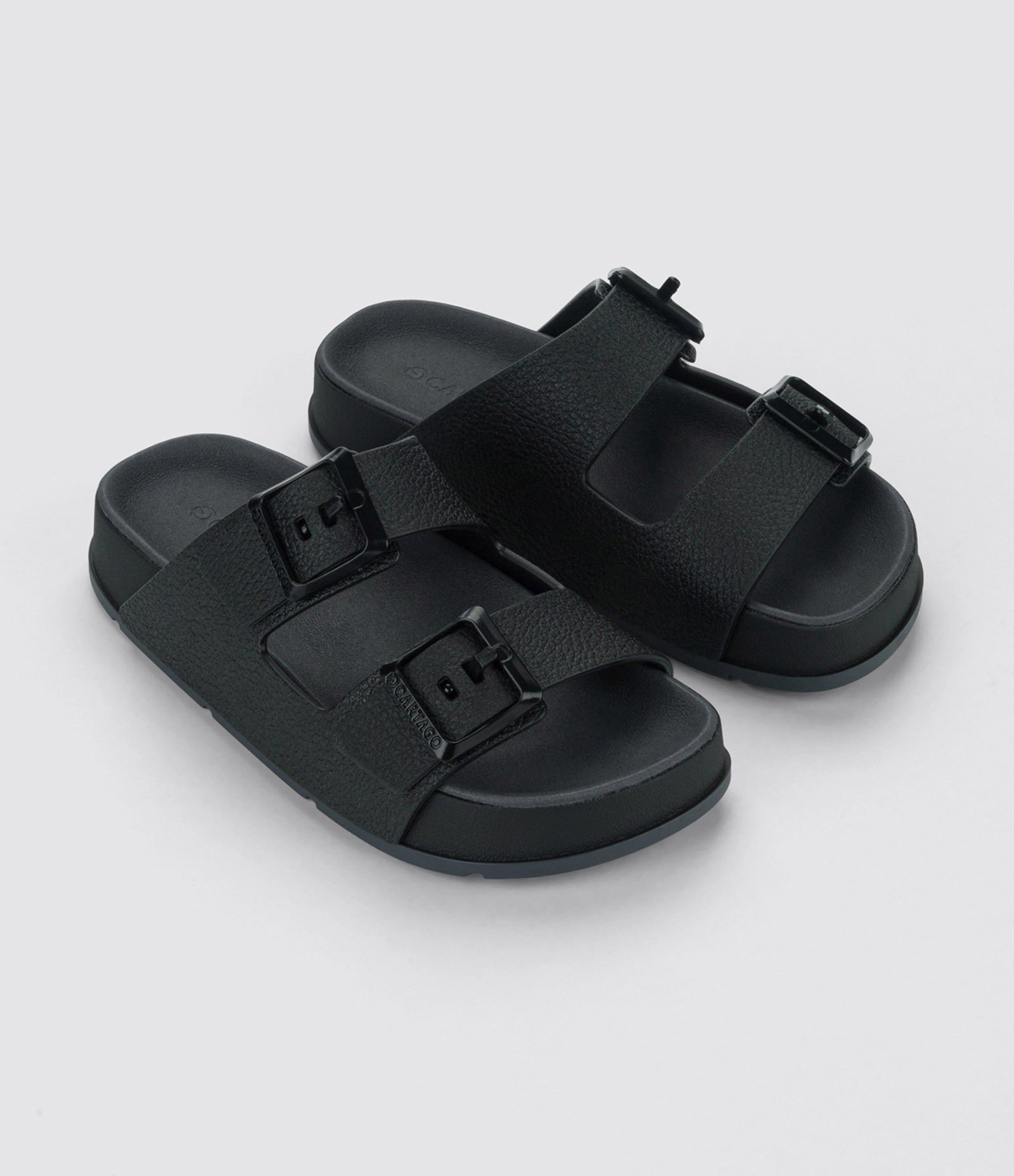 Sandália Infantil Slide Com Tiras Fivela Dupla - Tam 28 a 35 Preto 3