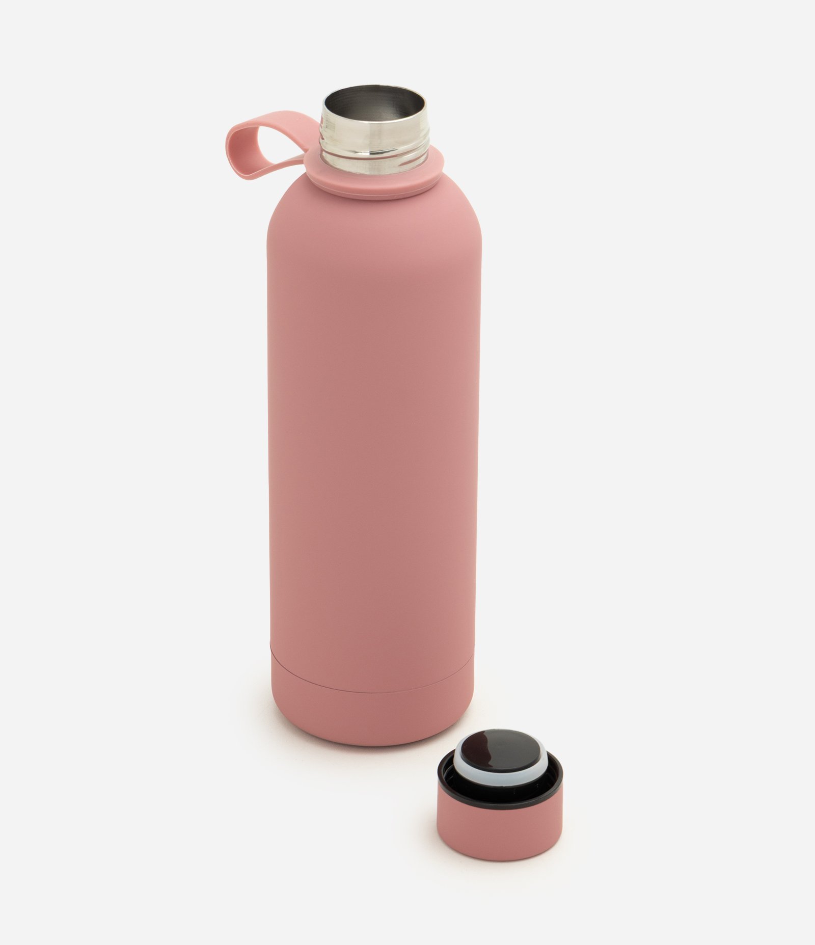 Garrafa Térmica em Metal com Textura Emborrachada 500ml Rosa 3
