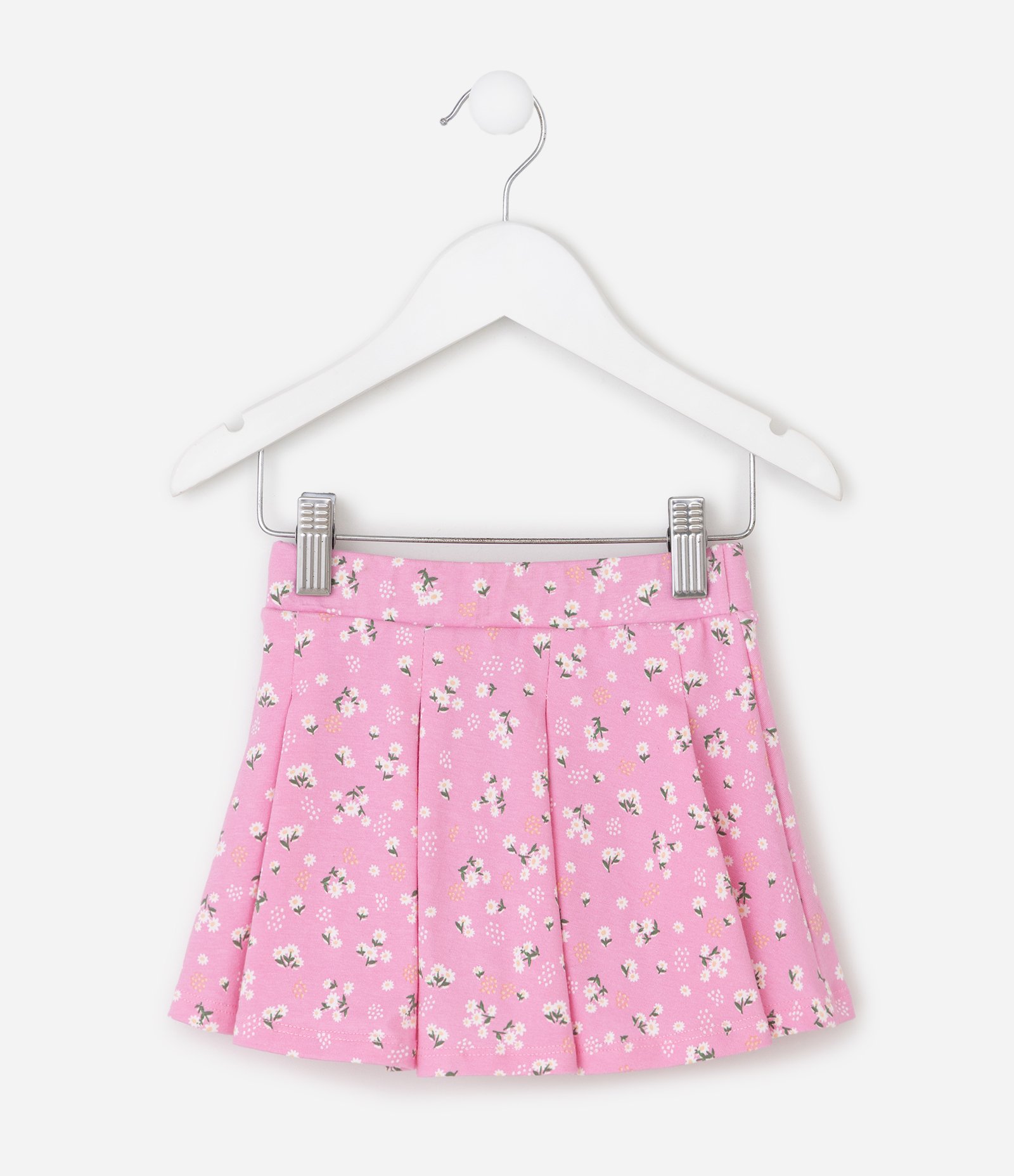 Saia Plissada Infantil com Estampa Floral Liberty – Tam 1 a 6 Anos Rosa 3