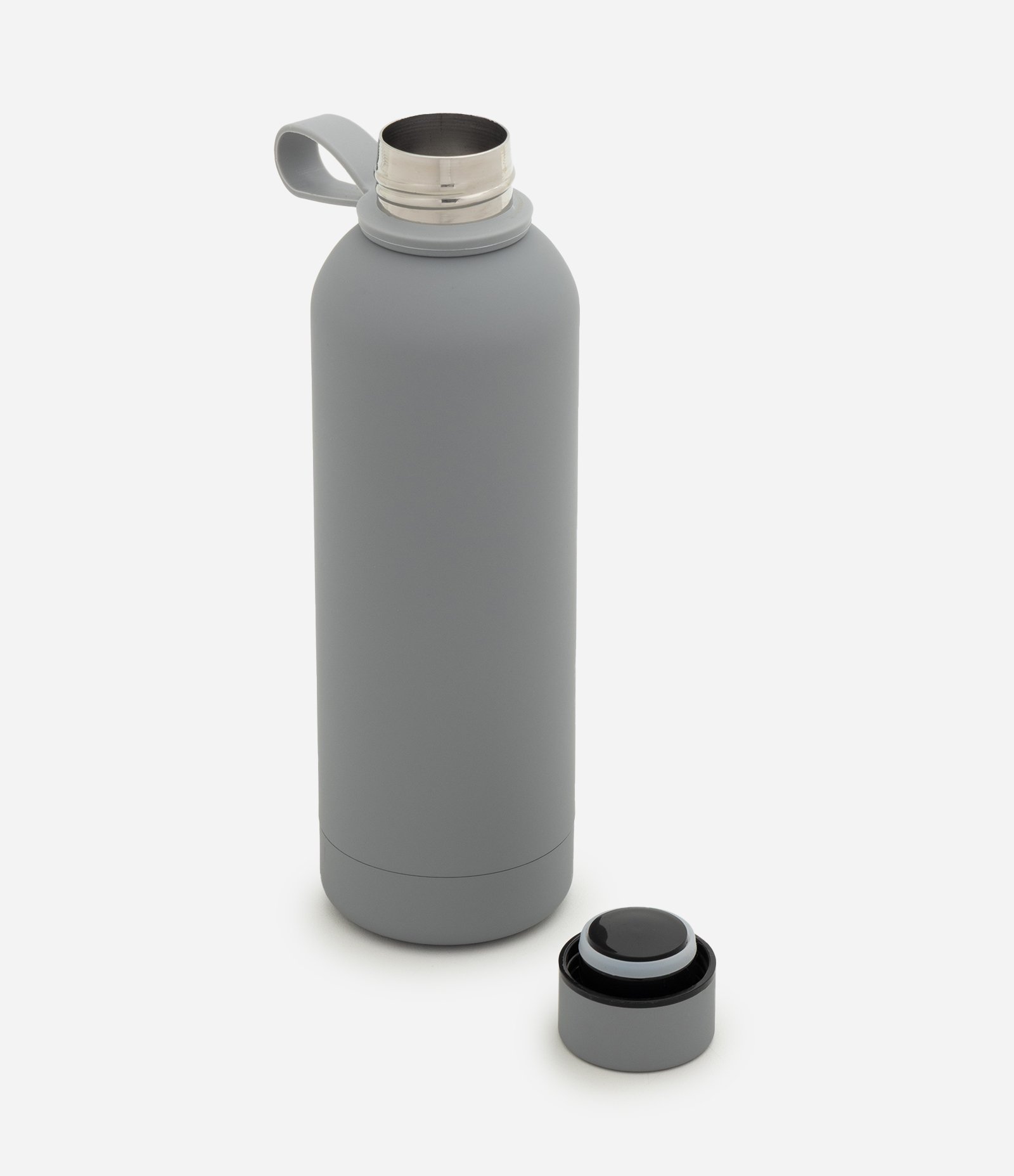 Garrafa Térmica em Metal com Textura Emborrachada 500ml Cinza 4