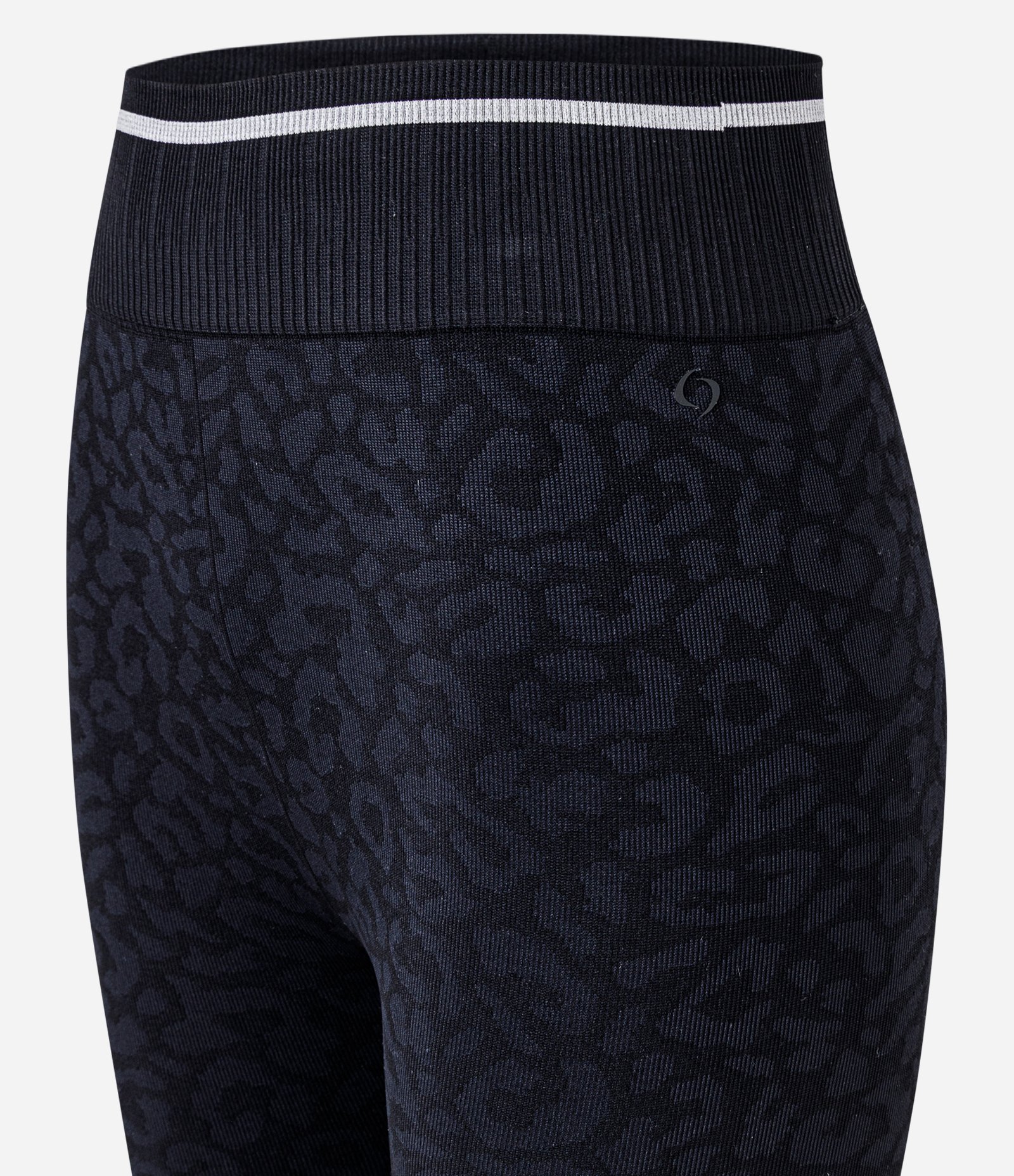 Calça Legging Esportiva Seamless em Poliamida com Jacquard de Onça Preto 2