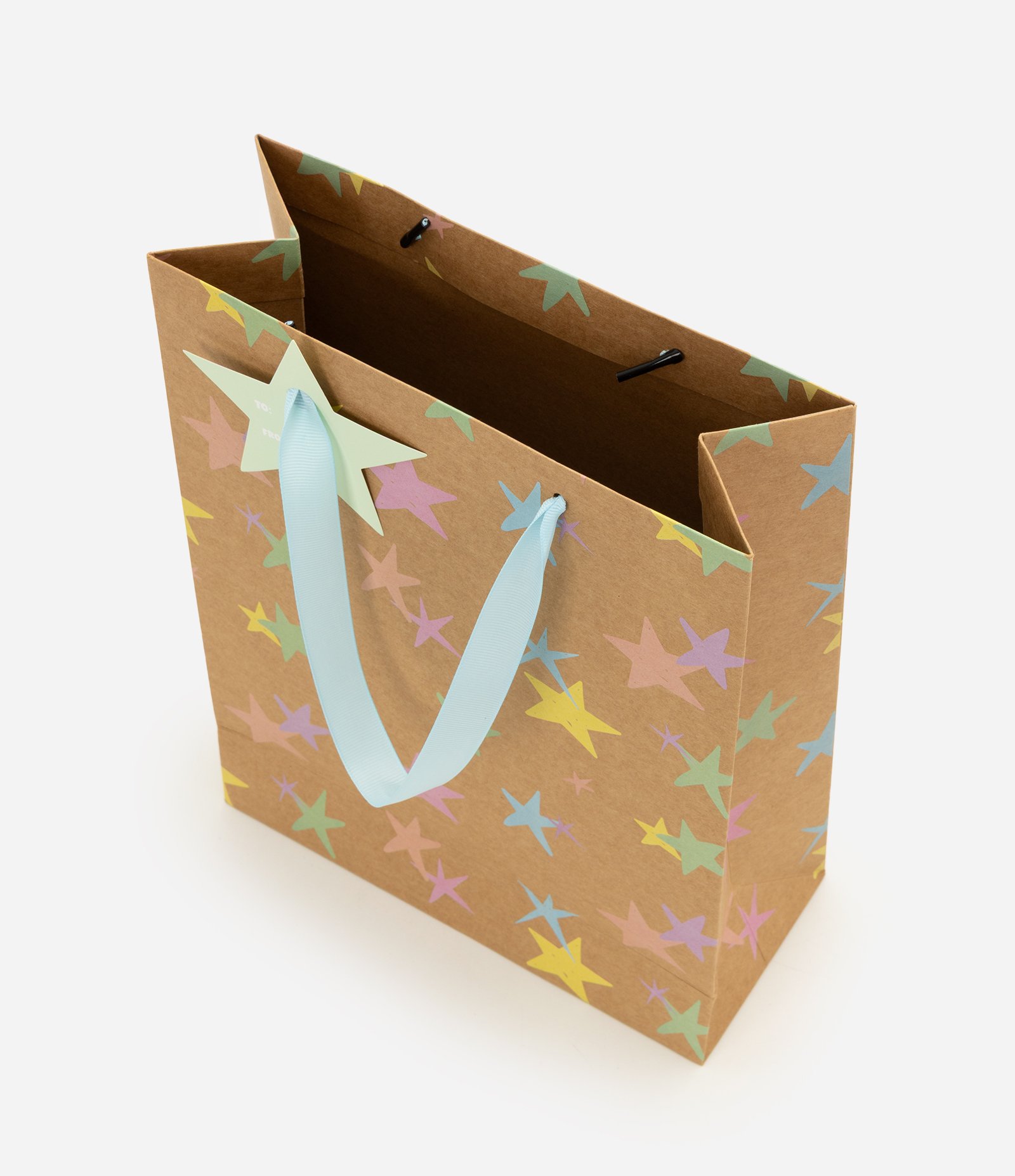 Embalagem para Presente Pequena em Papel com Estampa de Estrelas Multicores 3