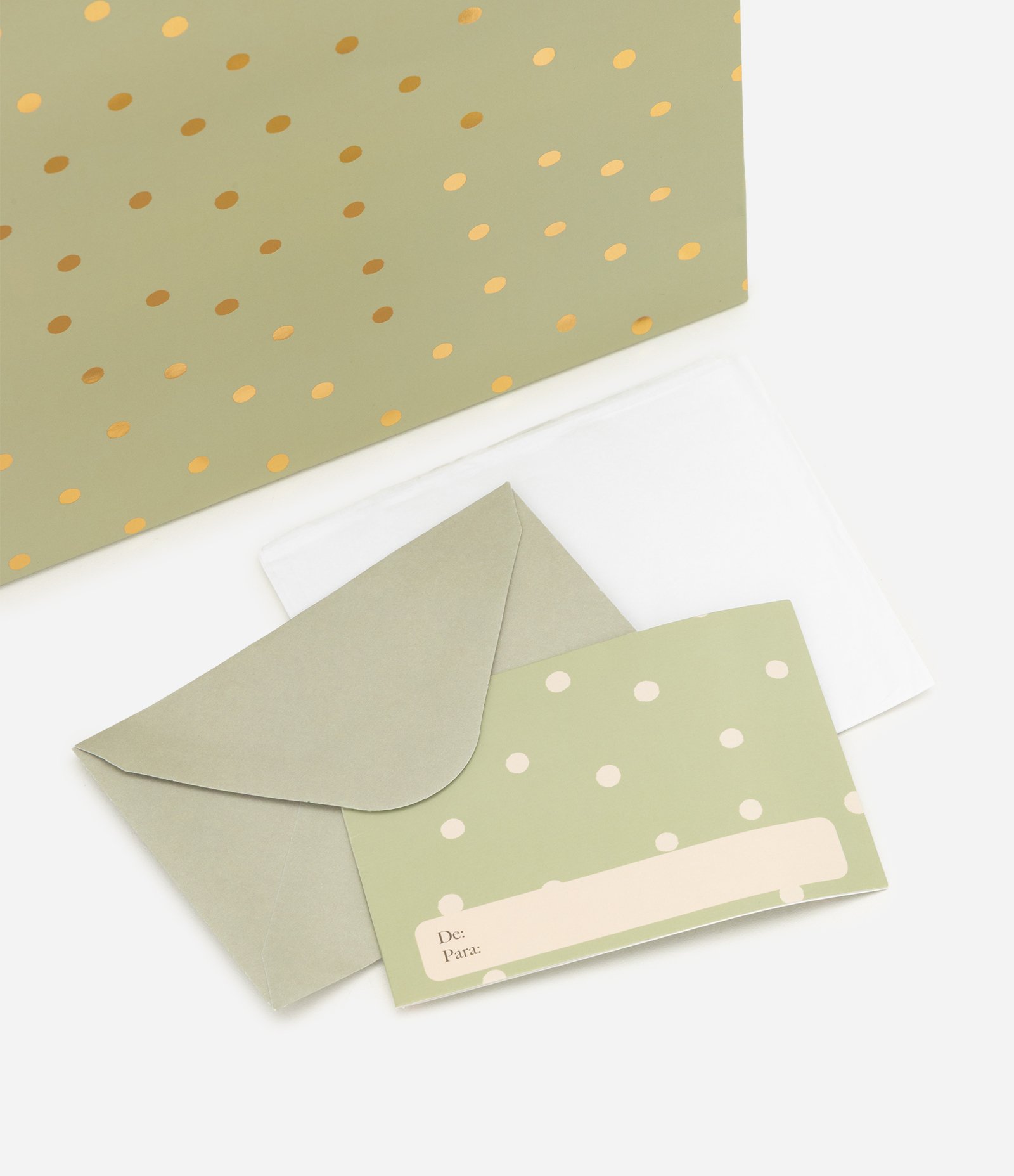 Embalagem para Presente Pequena em Papel com Estampa Poá Verde 4
