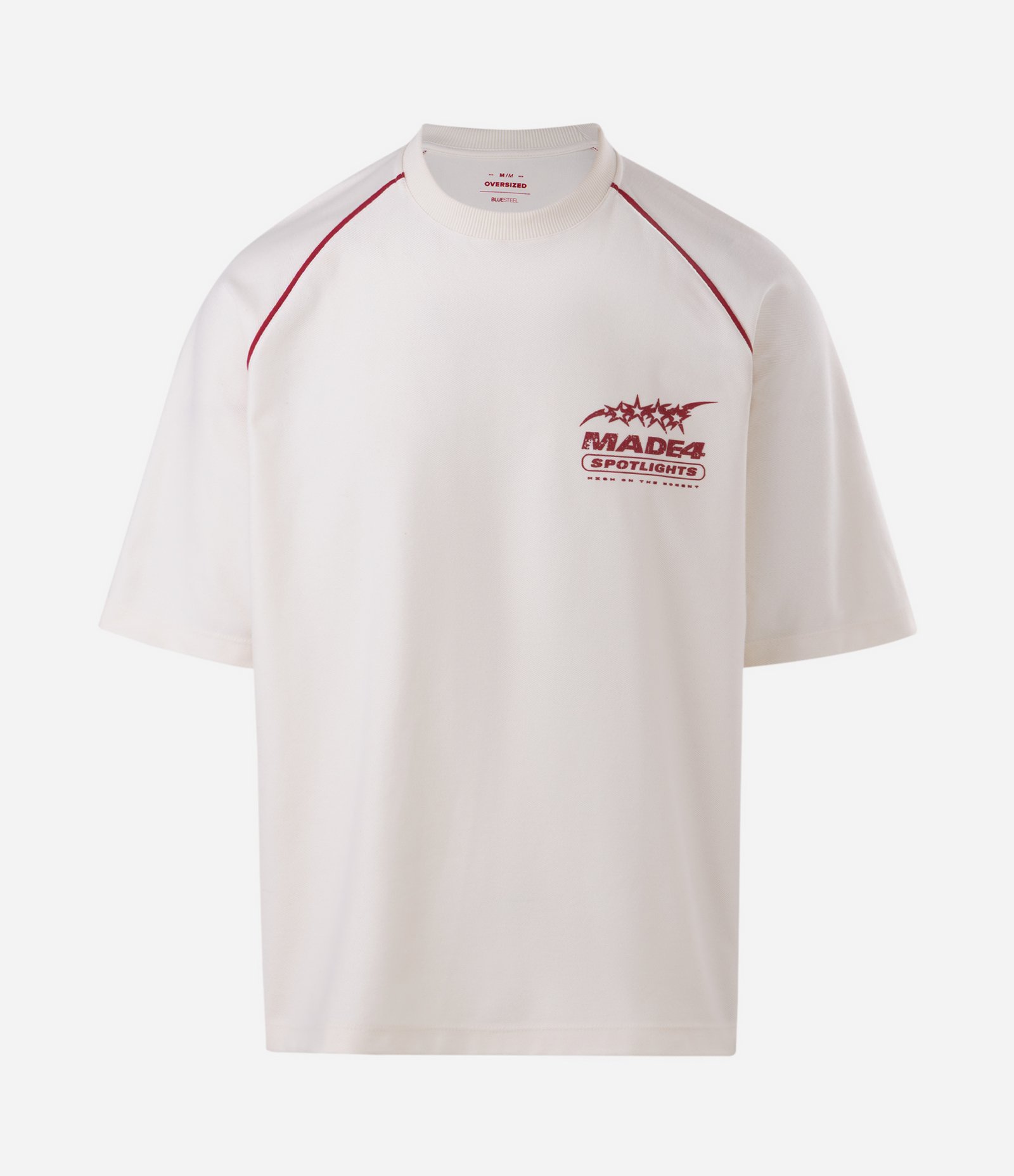 Camiseta Oversized em Algodão com Lettering Made Spotlights Branco 5