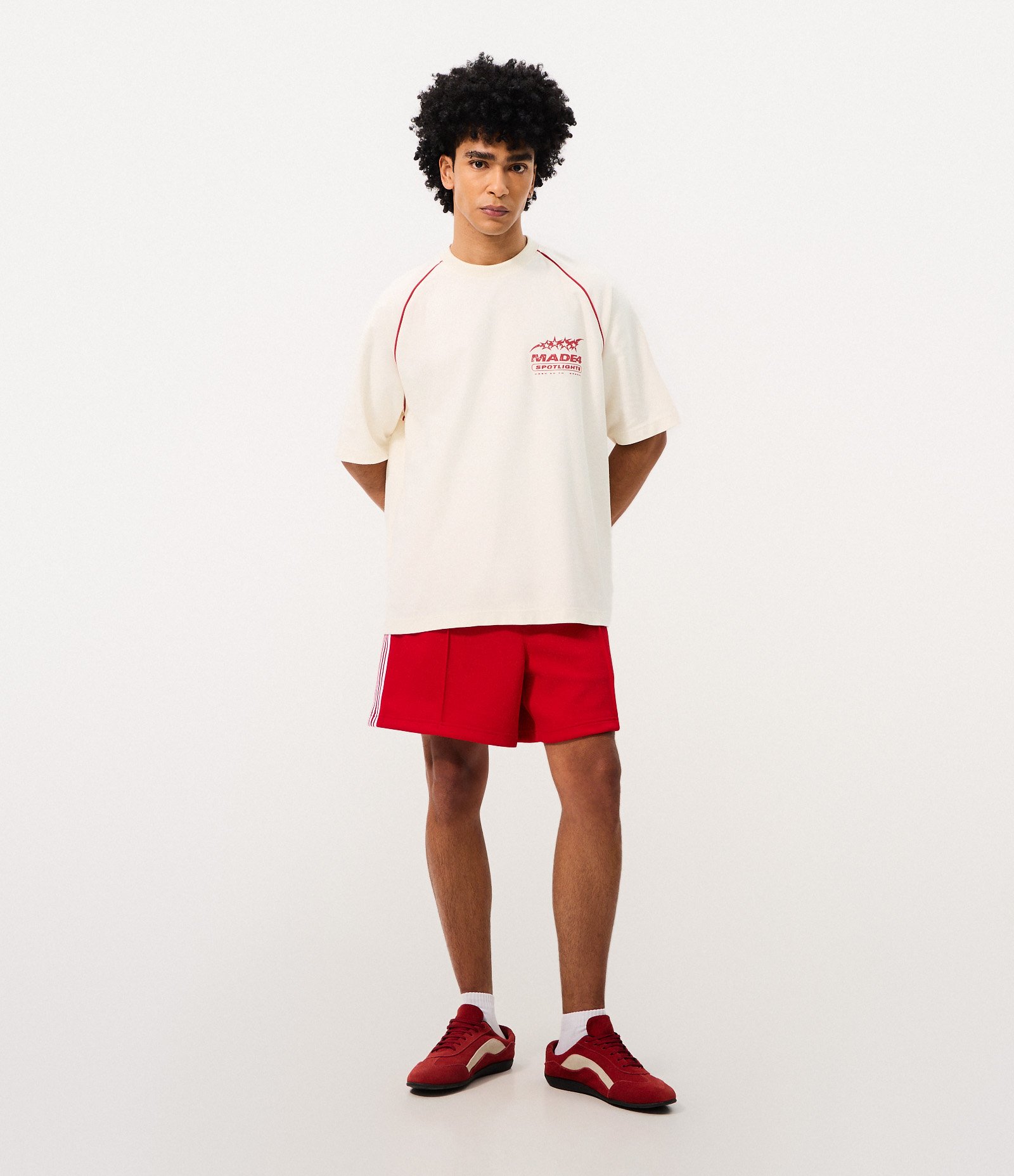 Camiseta Oversized em Algodão com Lettering Made Spotlights Branco 2