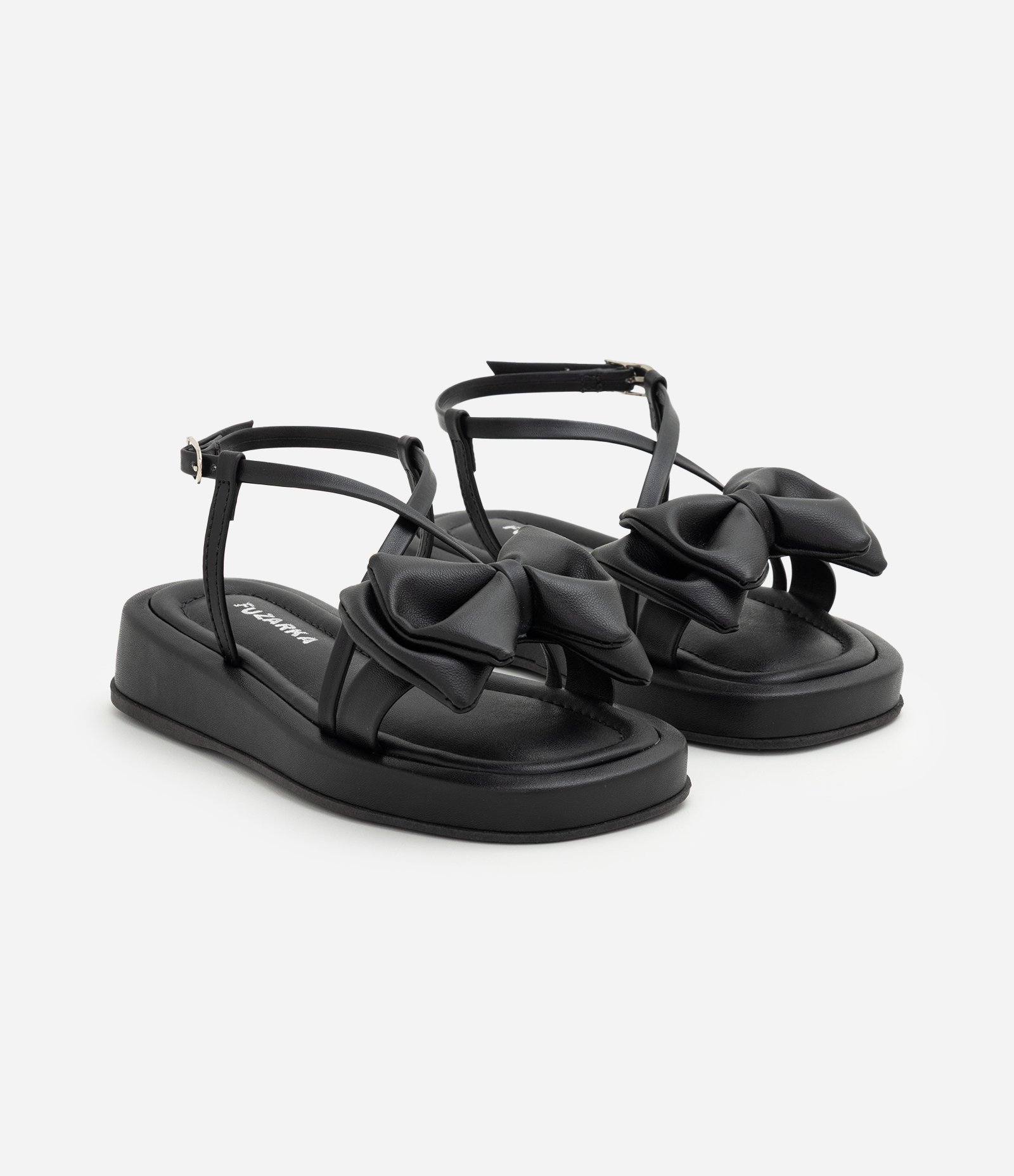 Sandália Flatform Infantil com Lacinho - Tam 29 ao 35 Preto 1