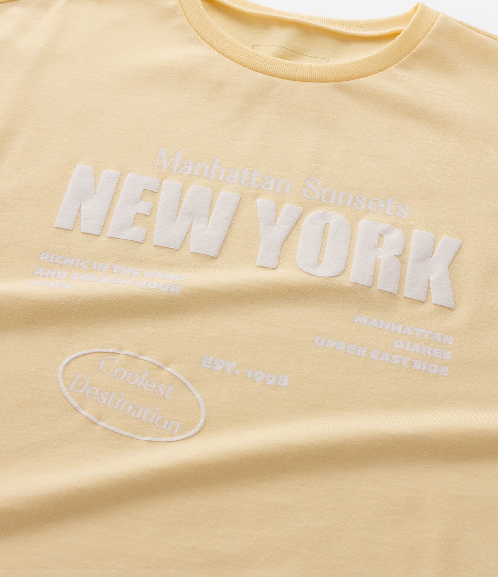 Camiseta Over Infantil com Lettering New York - Tam 5 a 16 Anos Amarelo 4