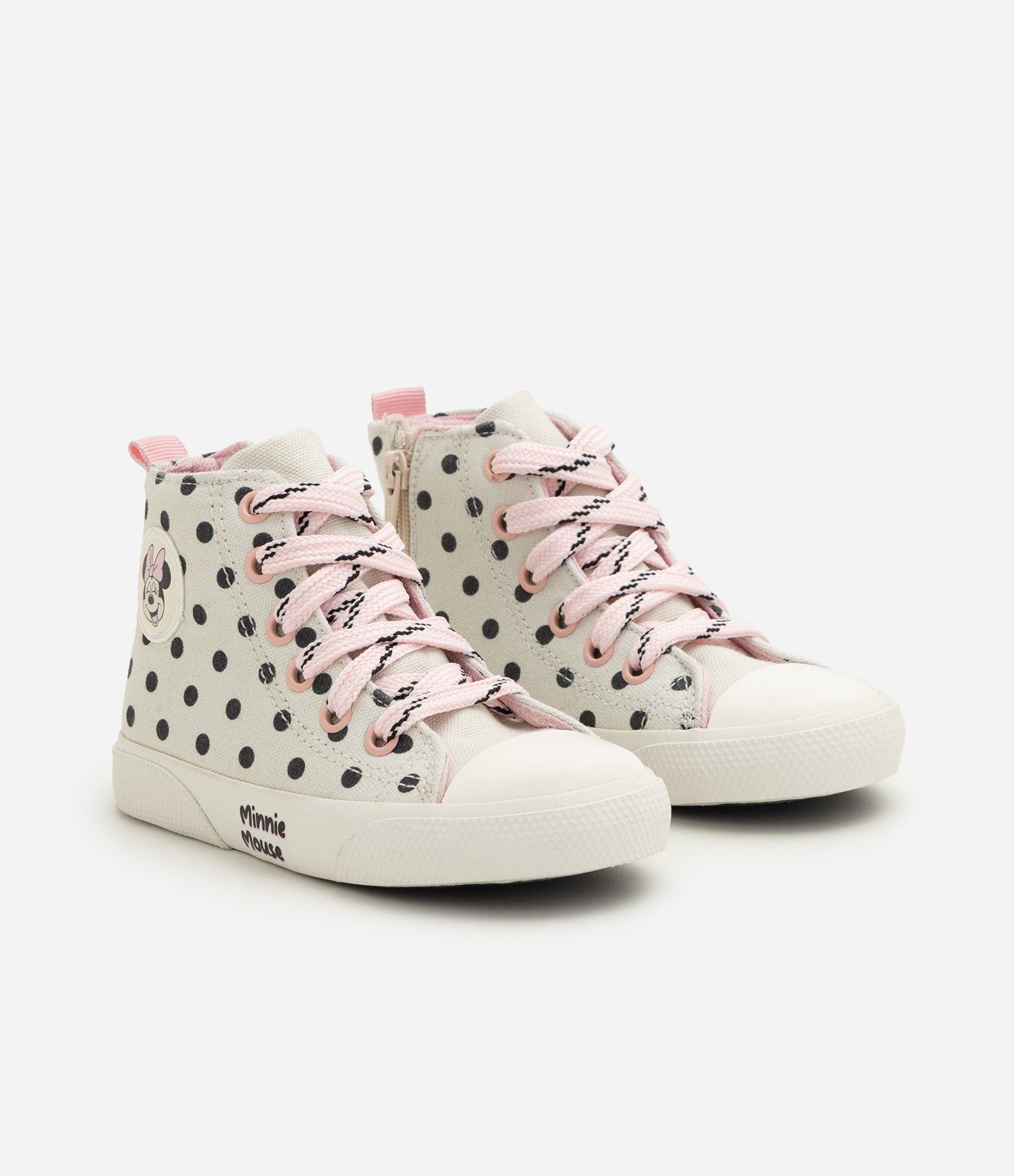 Tãnis Infantil Em Algodão Minnie Poá 20 ao 27 Off White 1