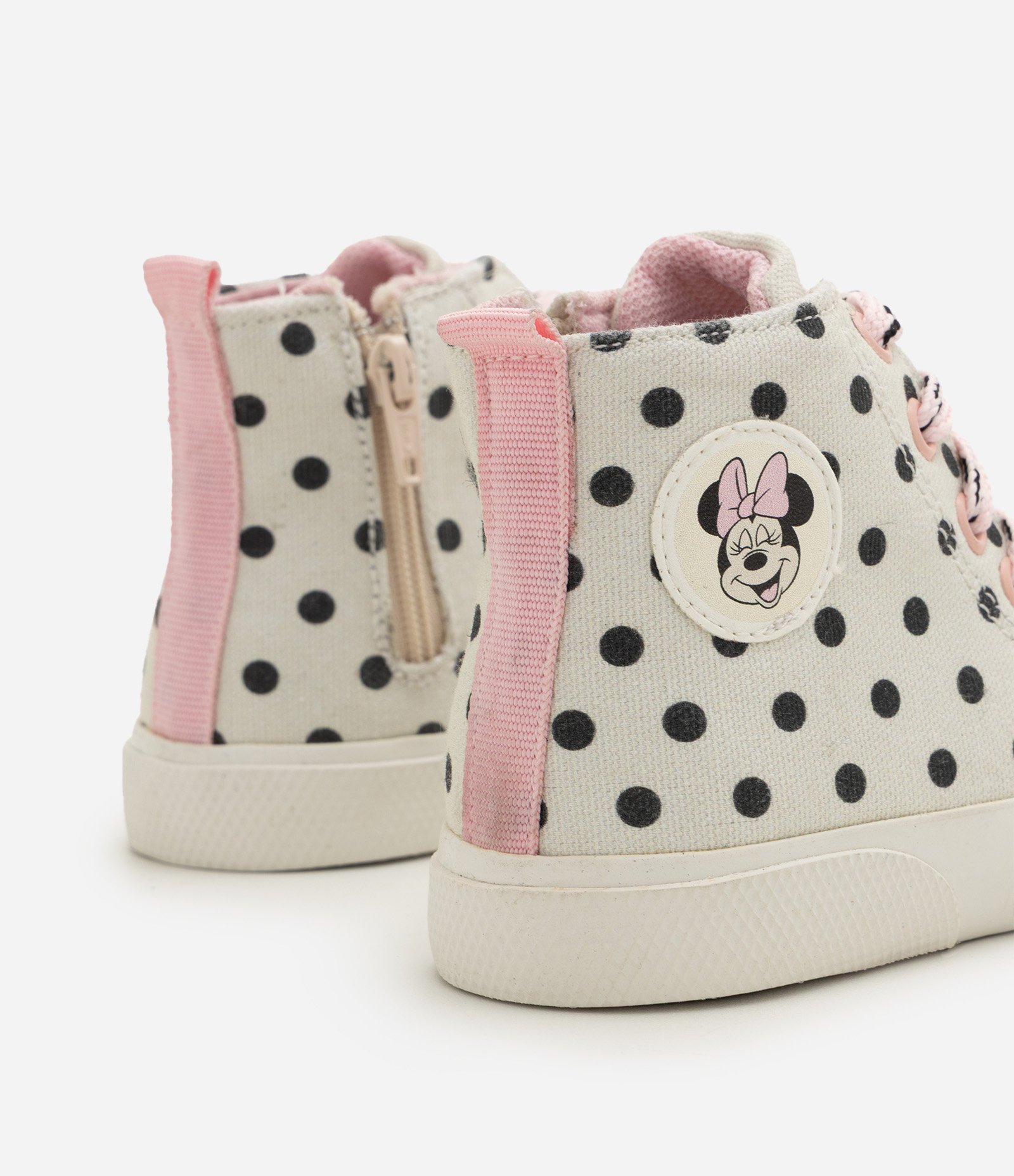 Tãnis Infantil Em Algodão Minnie Poá 20 ao 27 Off White 2