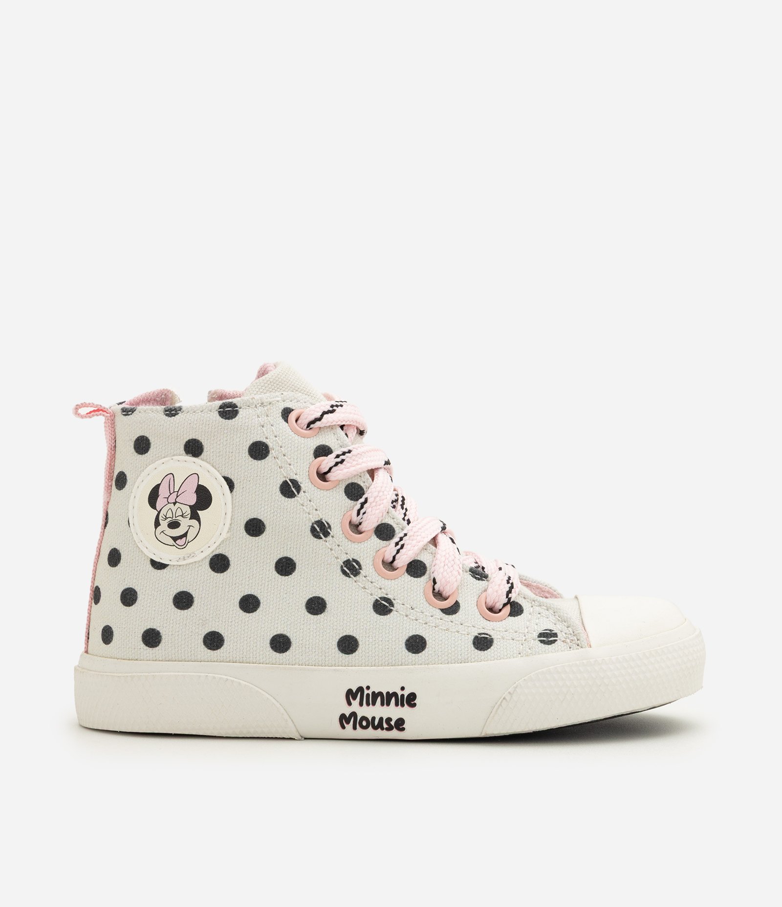 Tãnis Infantil Em Algodão Minnie Poá 20 ao 27 Off White 4