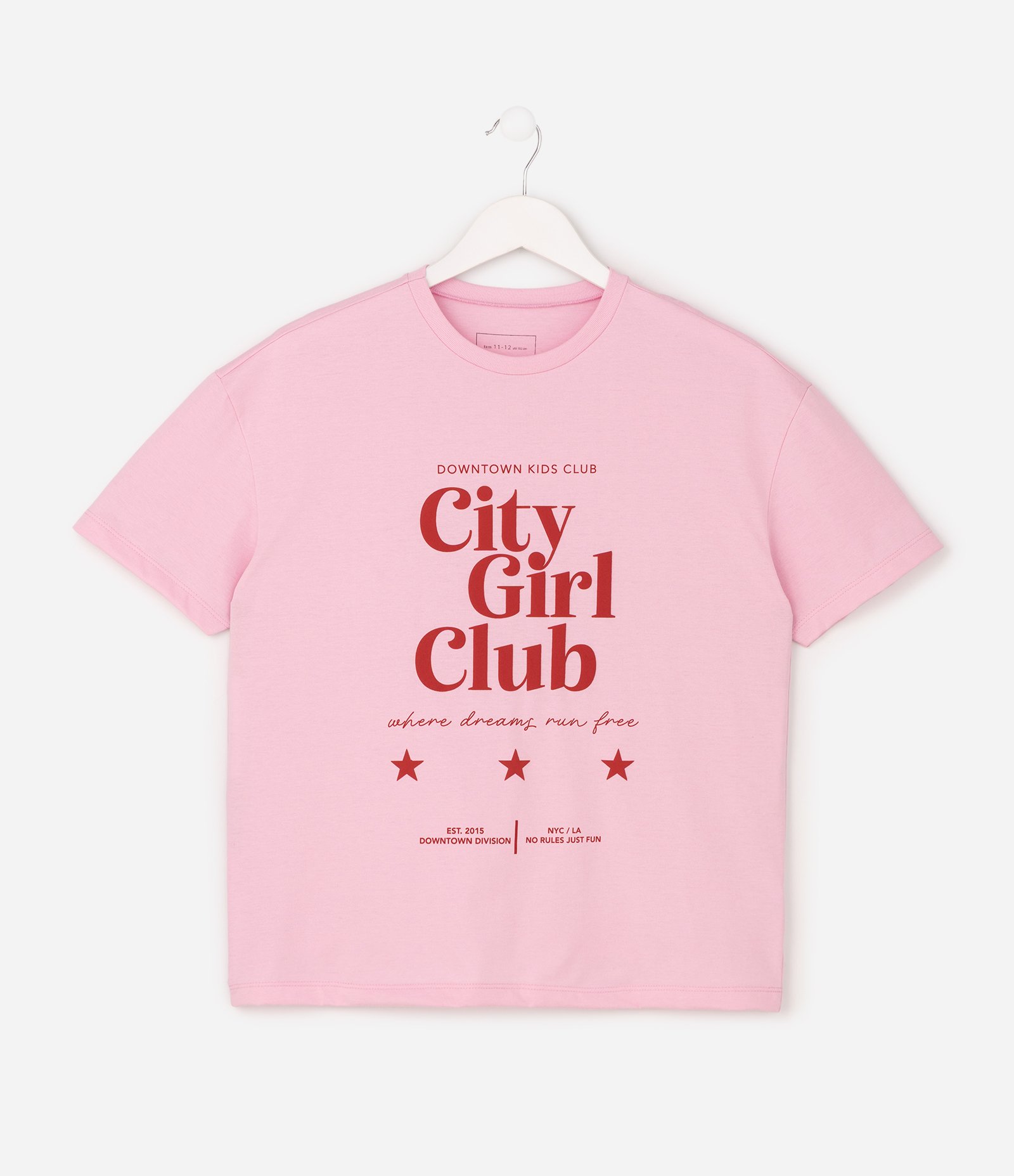 Camiseta Over Infantil com Estampa City Girl Club - Tam 5 a 16 Anos Rosa 1