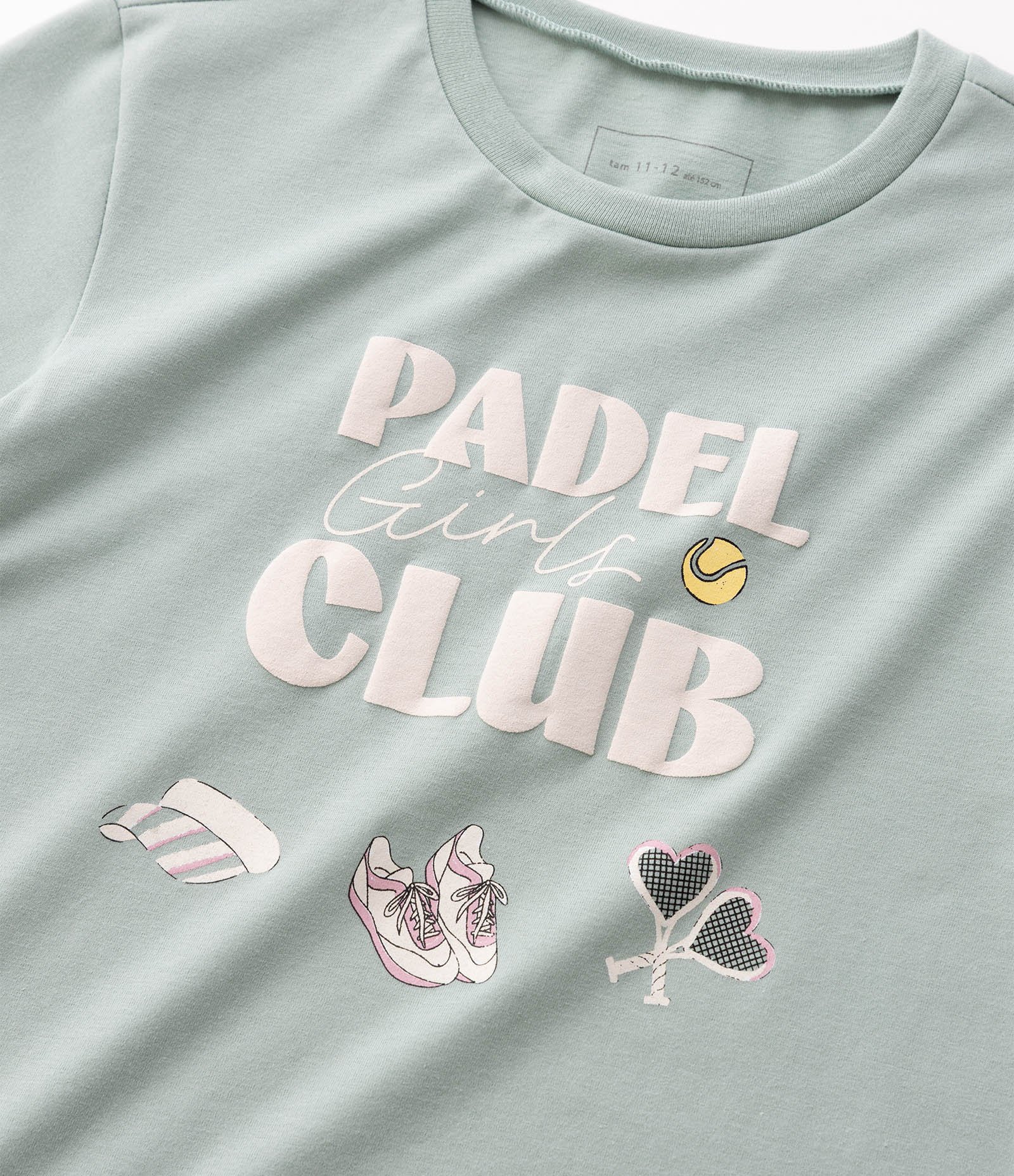 Camiseta Regular com Estampa Padel Girls Club - Tam 5 a 16 Anos Verde 4