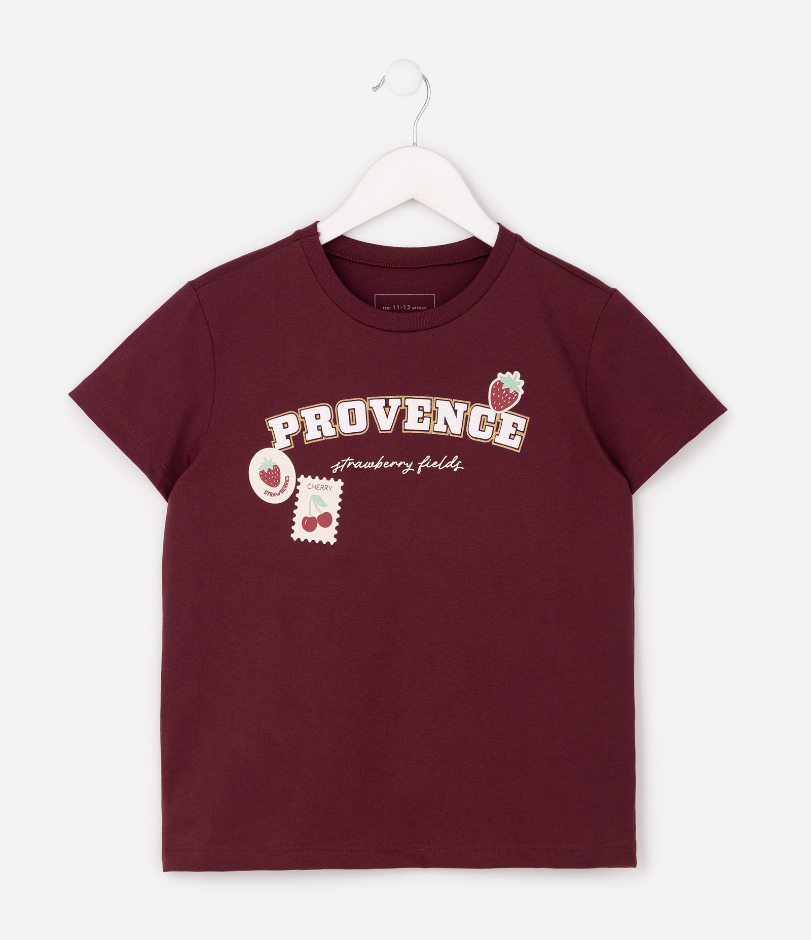 Camiseta Regular Infantil com Estampa Morangos - Tam 5 a 16 Anos Vermelho 1