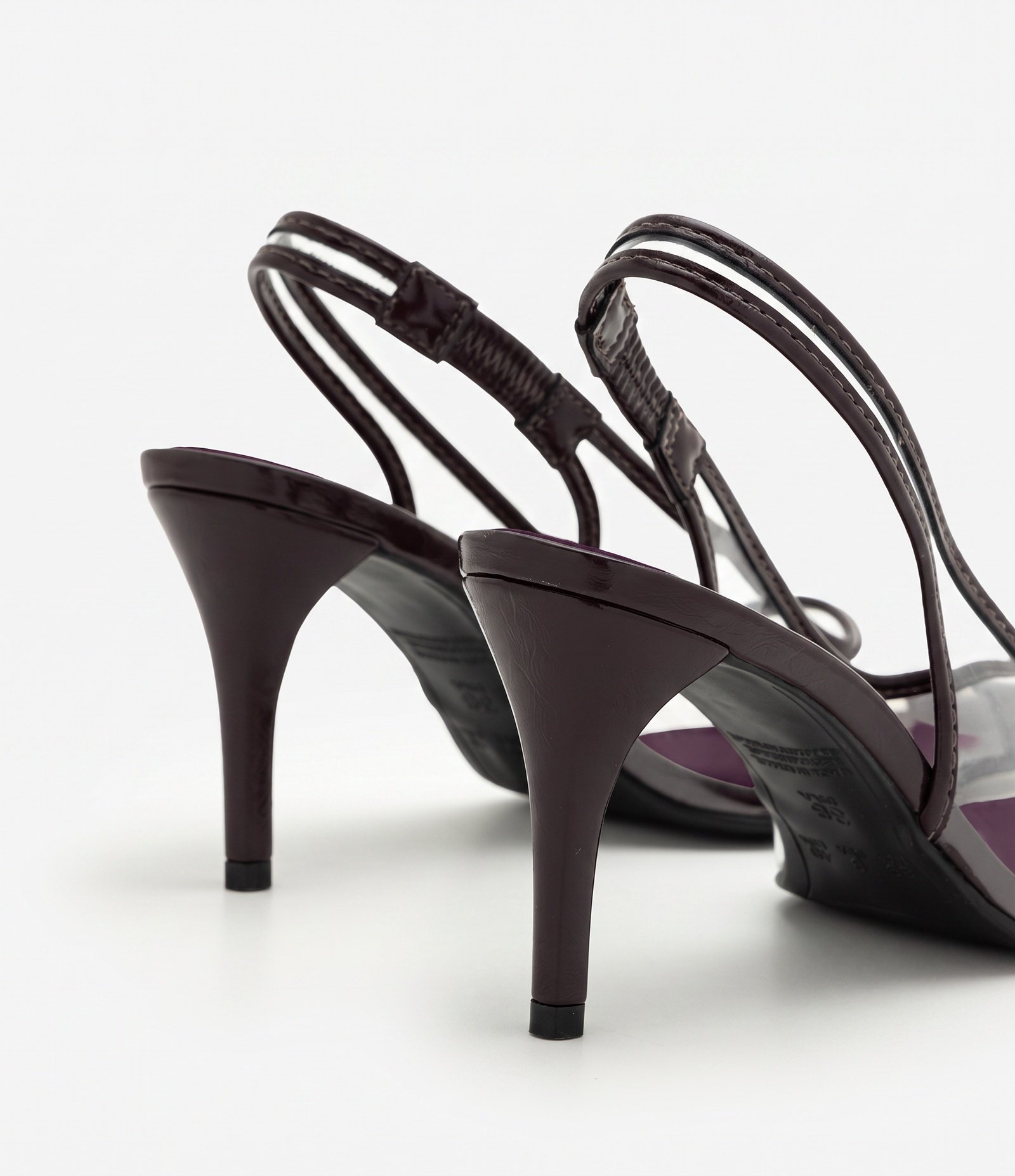 Sapato Slingback com Biqueira Contrastante Vinho 5