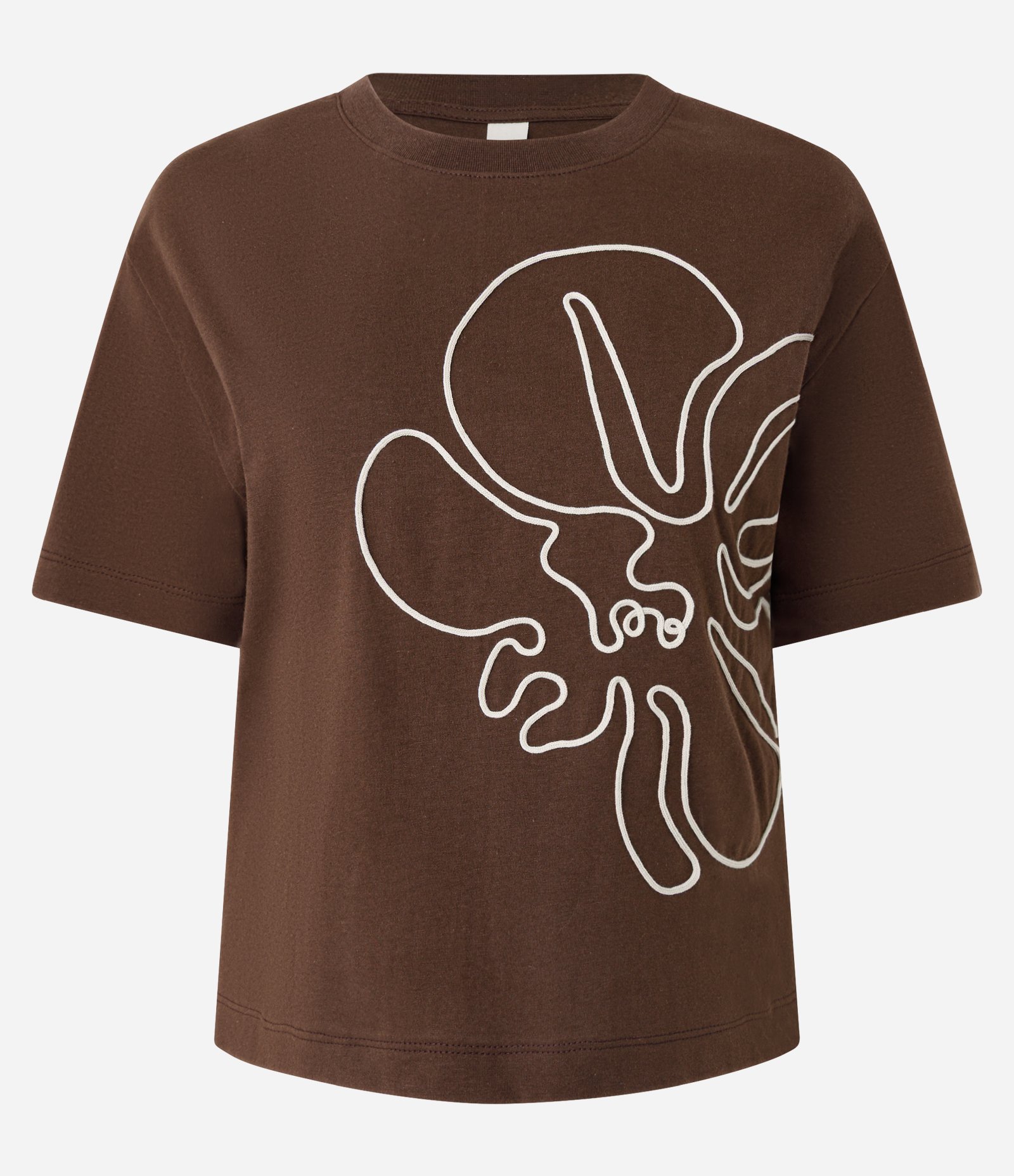 Blusa em Algodão com Bordado de Corda Frontal Marrom 5