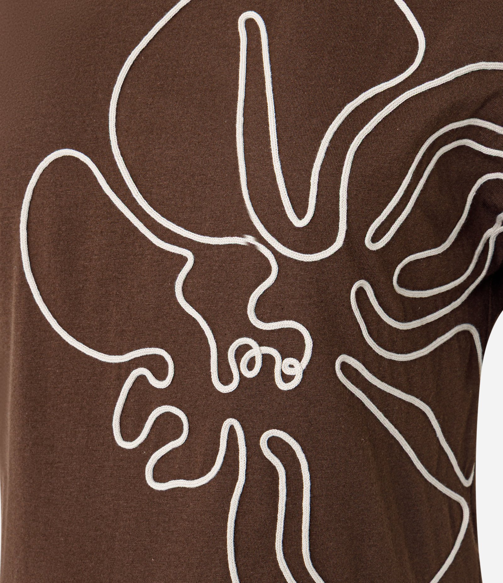 Blusa em Algodão com Bordado de Corda Frontal Marrom 6