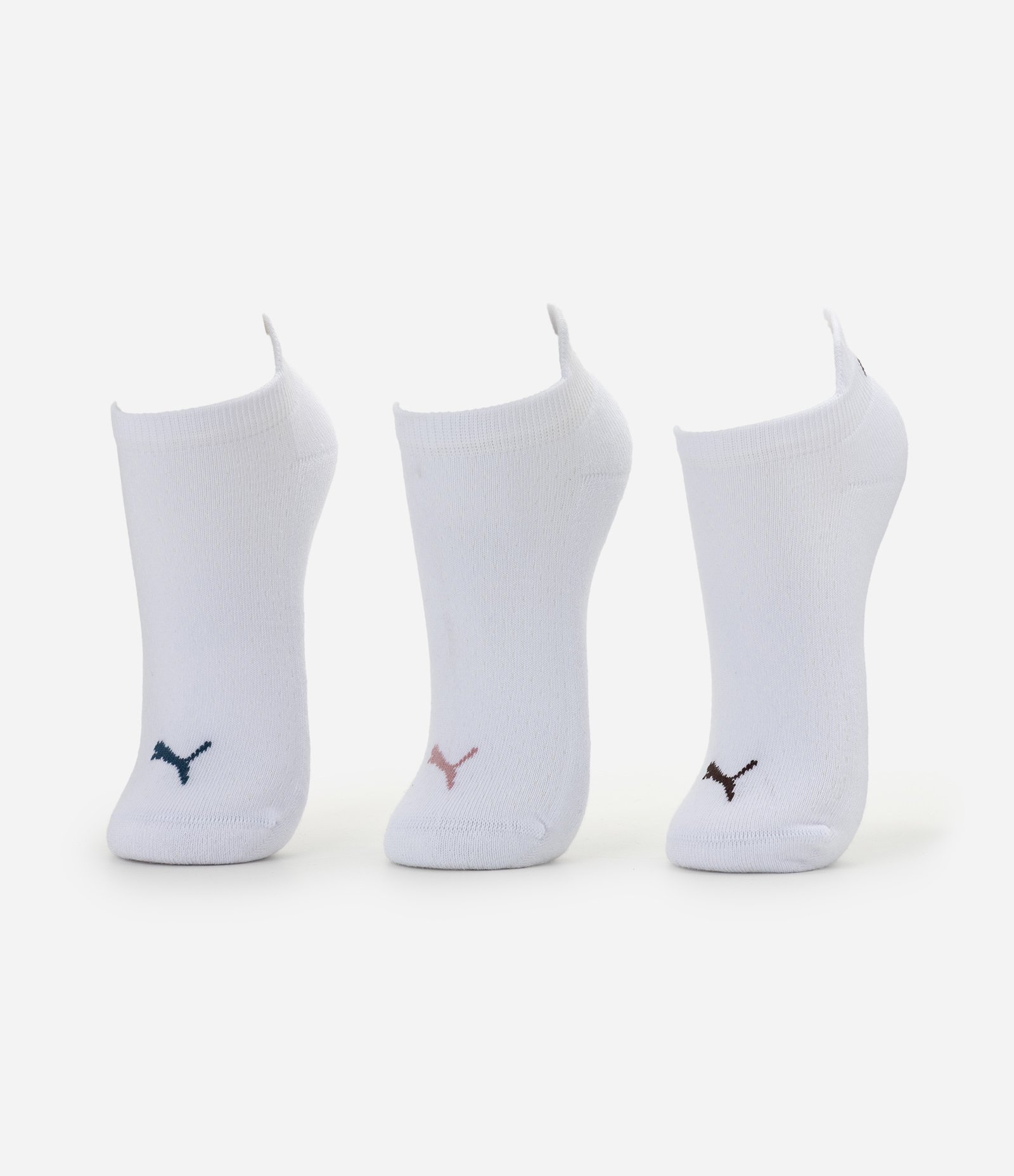 Kit 03 Meias Cano Baixo Esportivas em Algodão Puma Branco 1