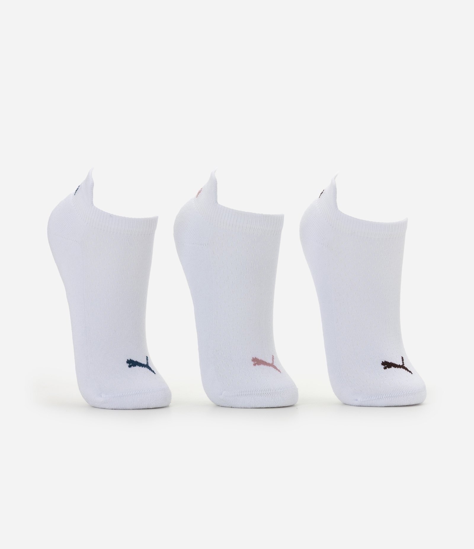 Kit 03 Meias Cano Baixo Esportivas em Algodão Puma Branco 2