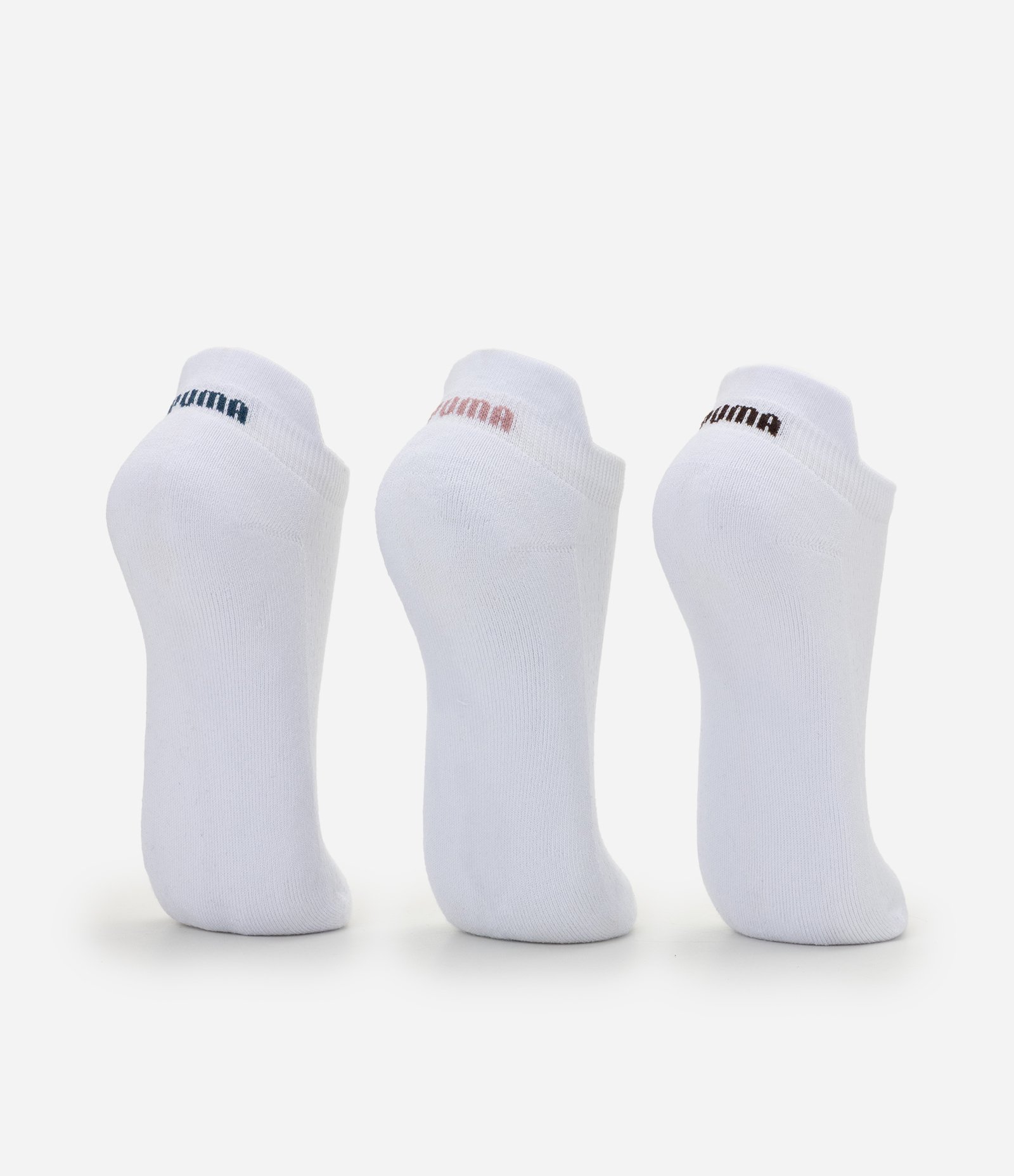 Kit 03 Meias Cano Baixo Esportivas em Algodão Puma Branco 3