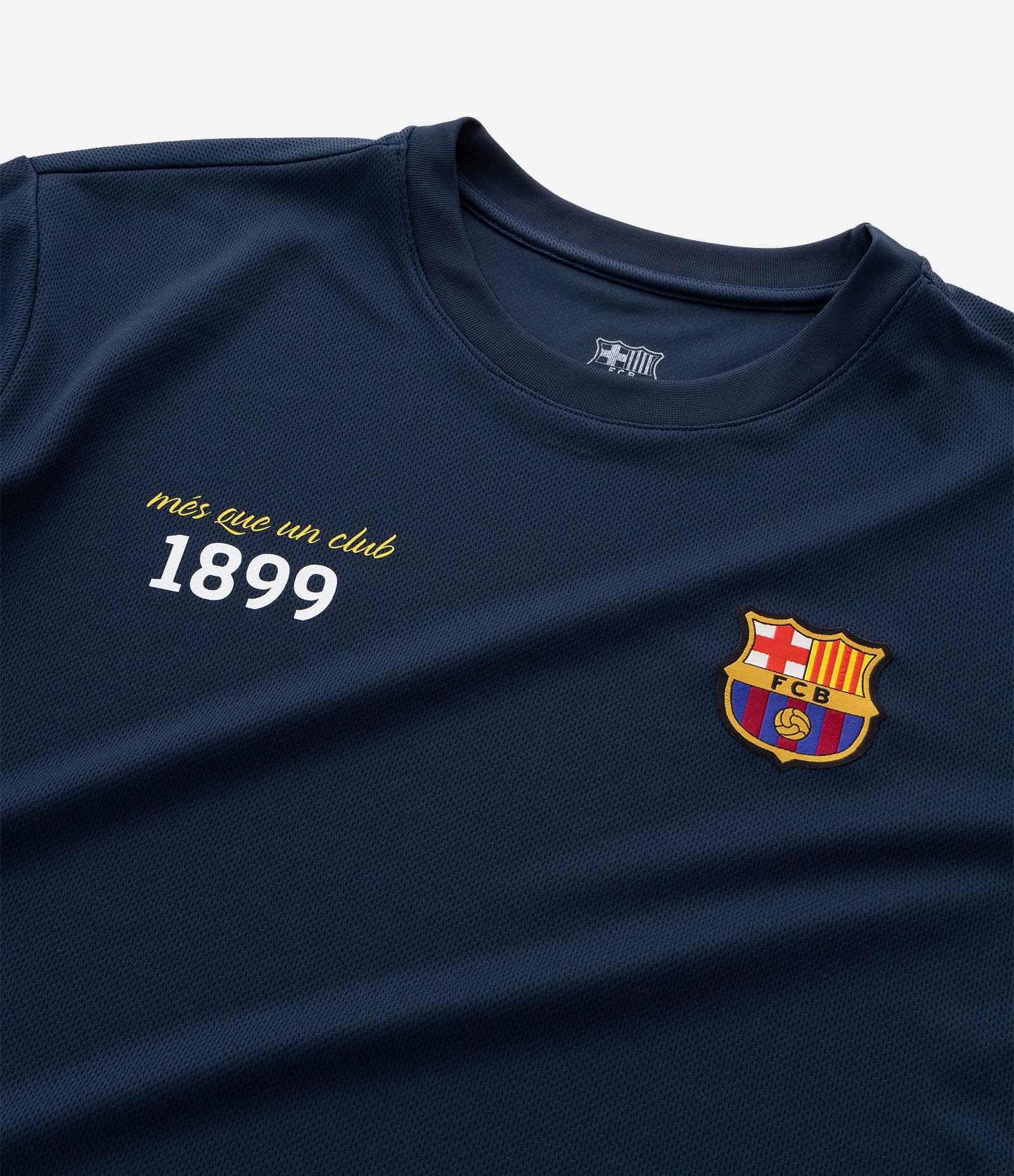 Camiseta Comfort Infantil Esportiva com Estampa Barcelona - Tam 5 a 14 Anos Azul Marinho/Vermelho 5