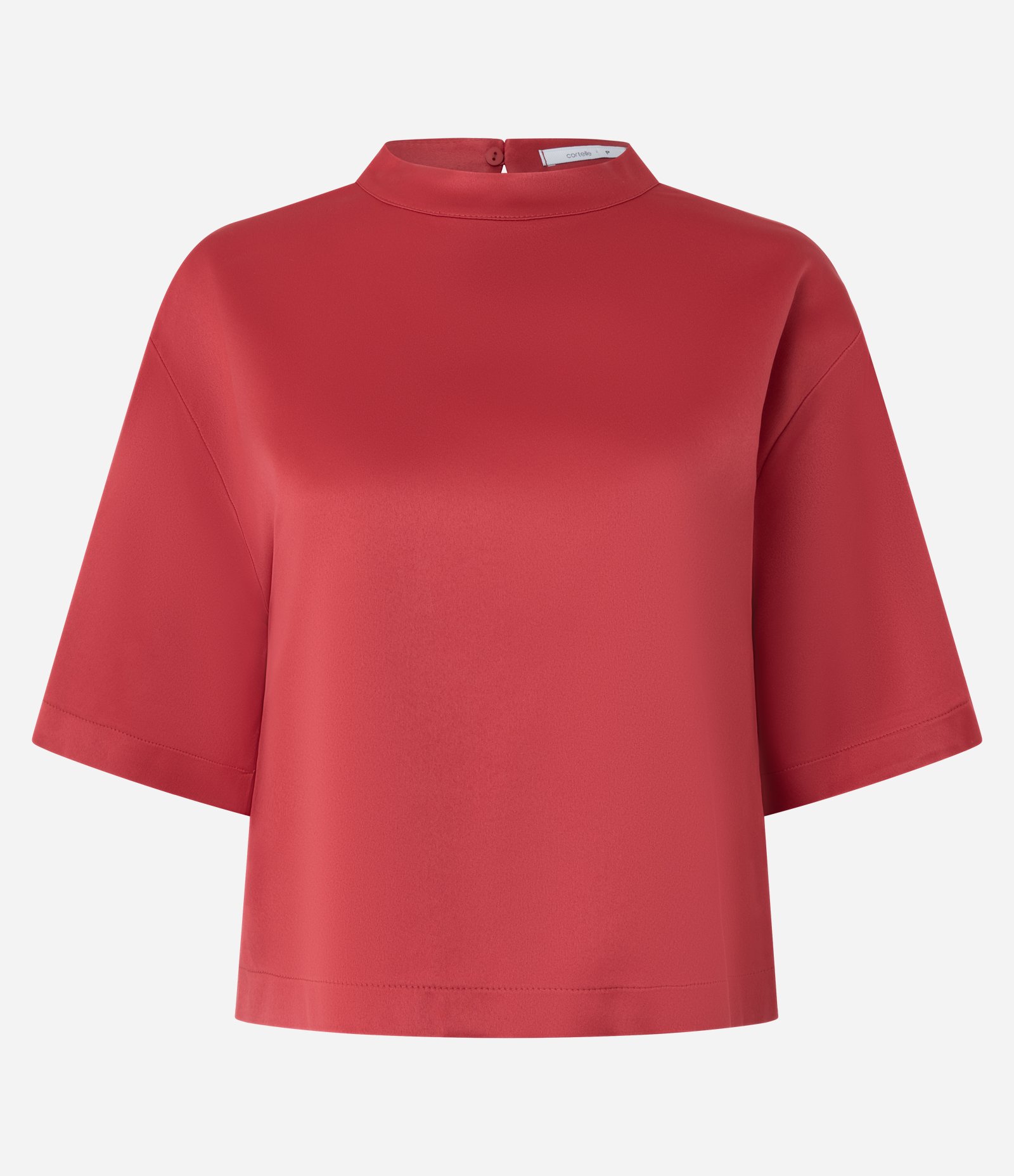 Blusa Acetinada com Mangas Amplas Vermelho 5