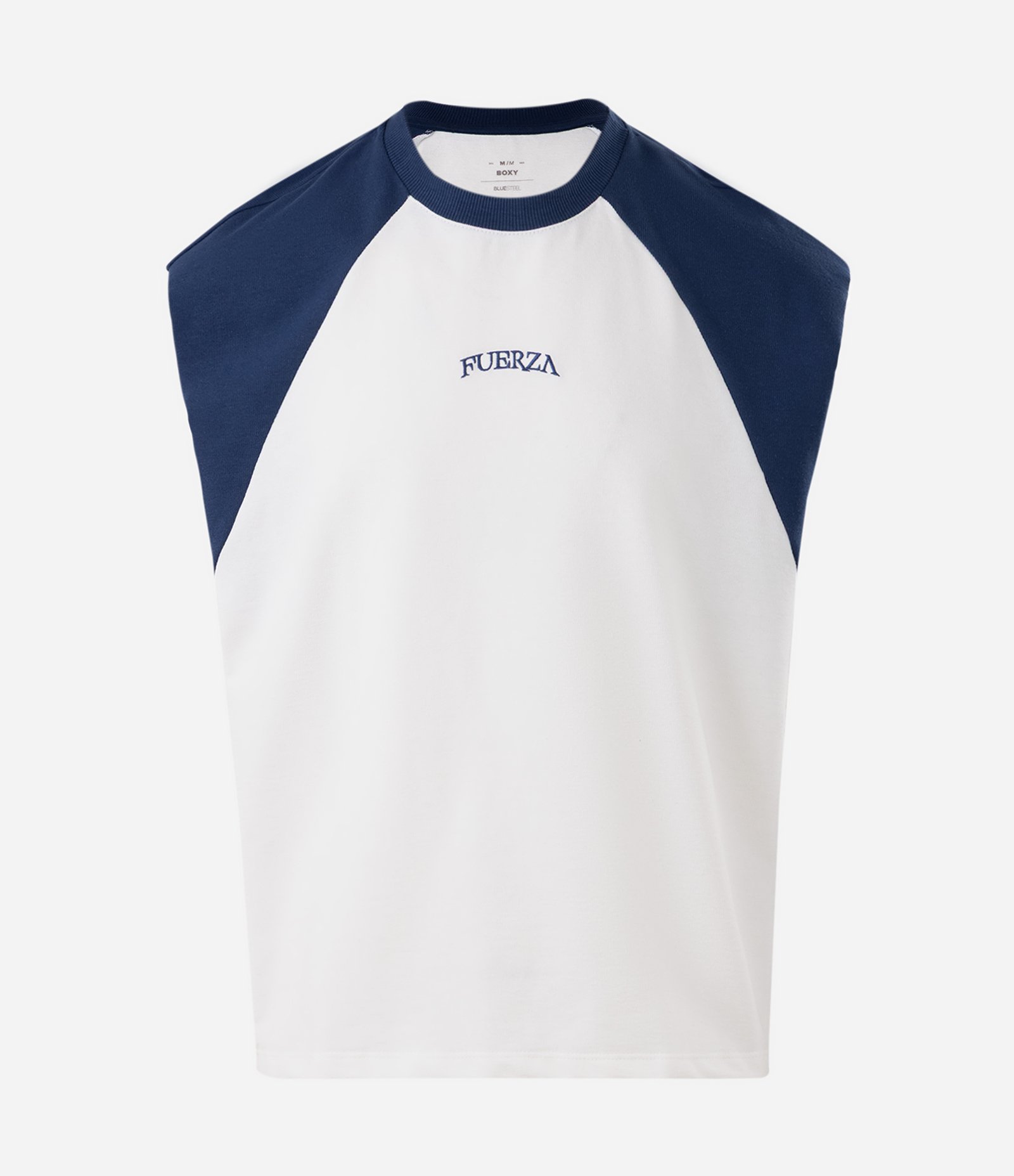 Regata Boxy em Algodão Raglan com Lettering Fuerza Branco 1