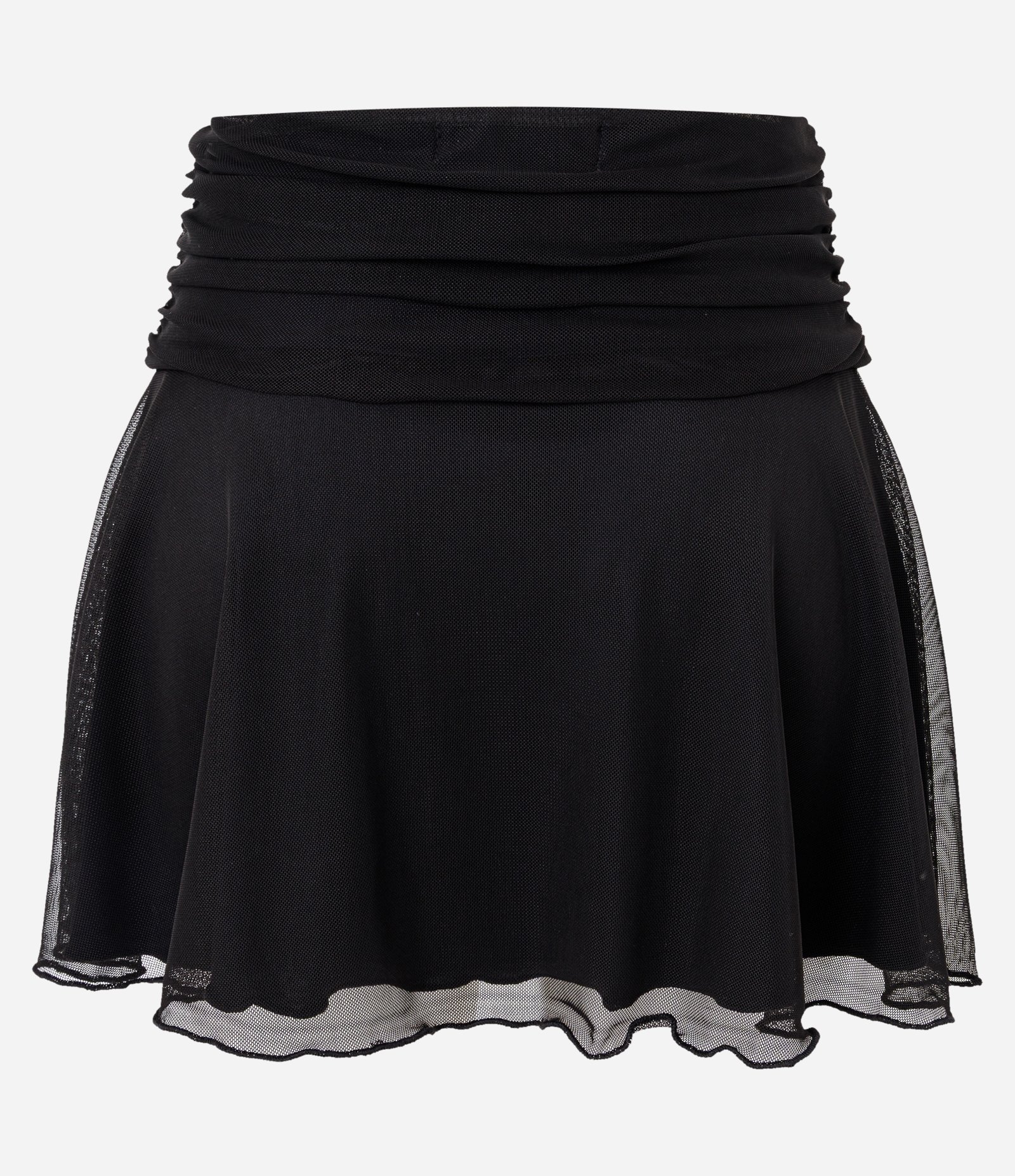 Minissaia em Tule com Cós Franzido Preto 6