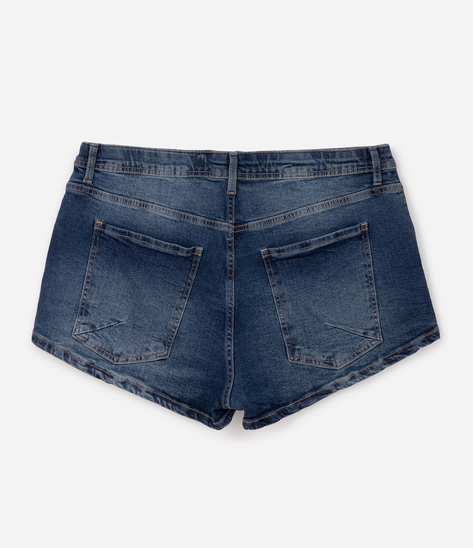 Micro Short Jeans com Elastano Curve & Plus Size Azul Escuro 7