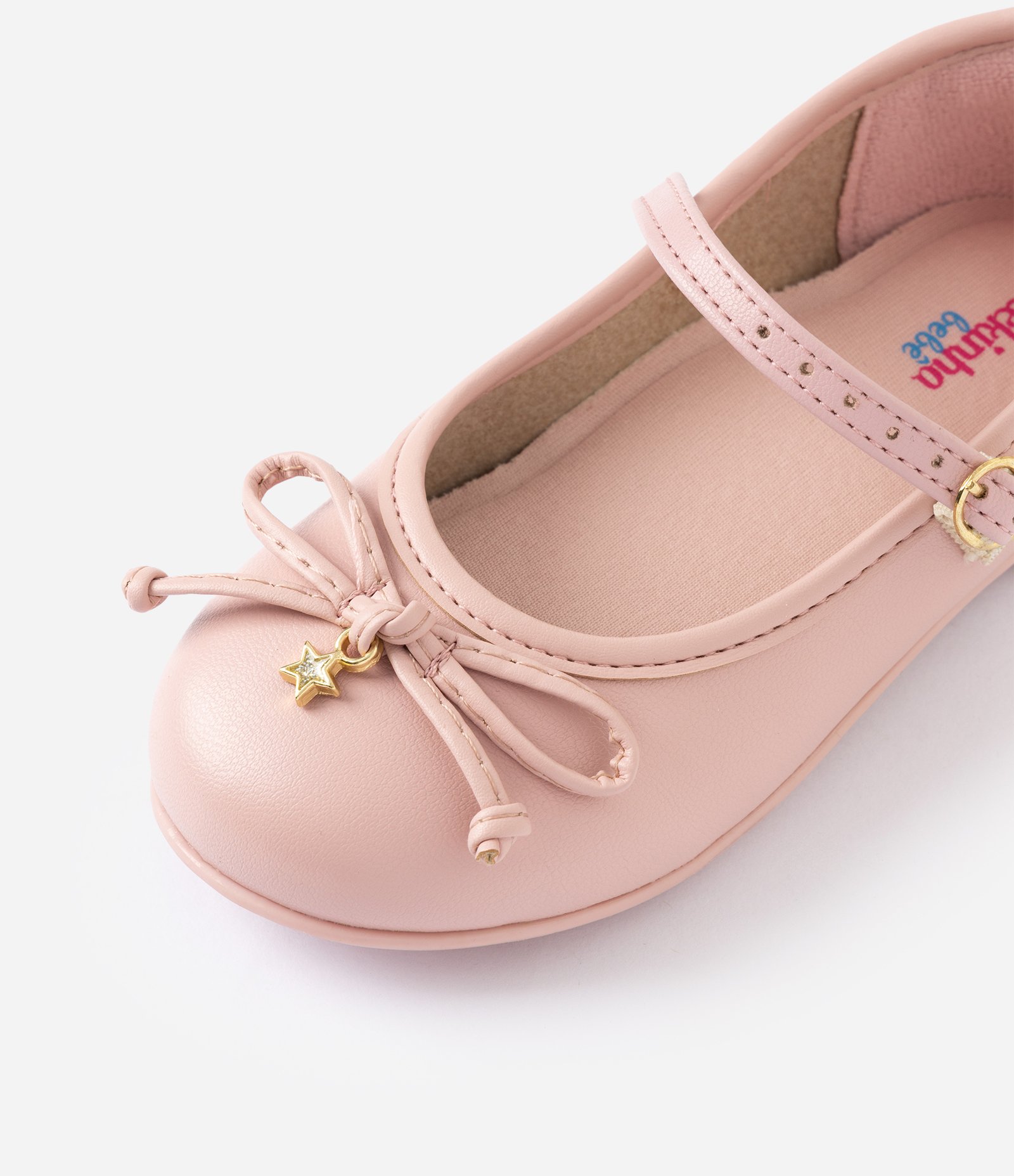 Sapatilha Infantil em PU com Laço e Tira - Tam 20 a 25 Rosa 5