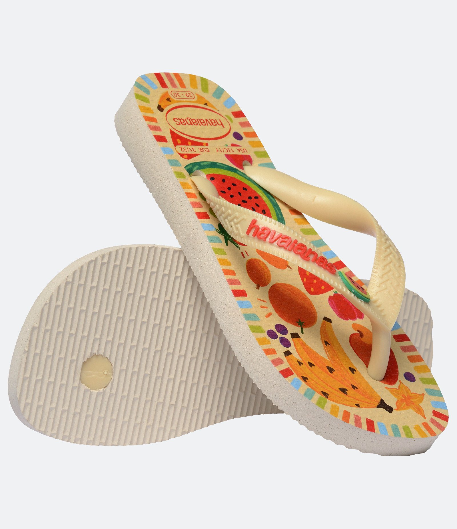 Chinelo Infantil Havaianas Estampa Frutas com Aplicação Decorativa - Tam 23 ao 36 Amarelo 2