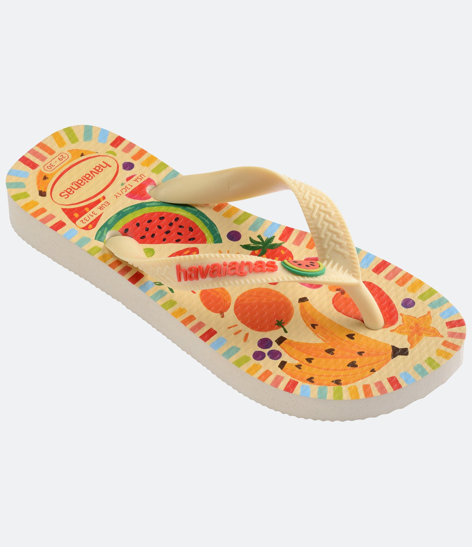 Chinelo Infantil Havaianas Estampa Frutas com Aplicação Decorativa - Tam 23 ao 36 Amarelo 3