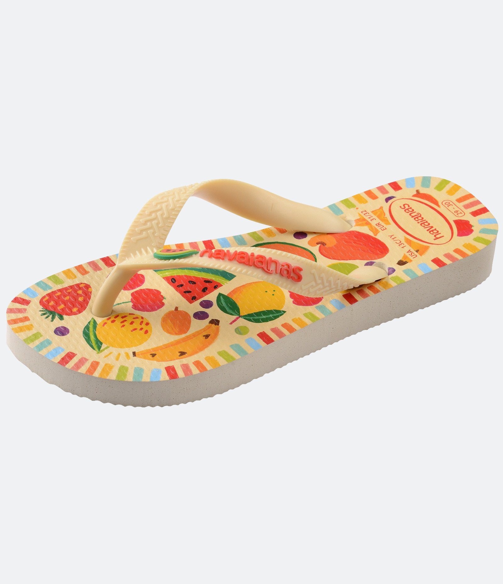 Chinelo Infantil Havaianas Estampa Frutas com Aplicação Decorativa - Tam 23 ao 36 Amarelo 4