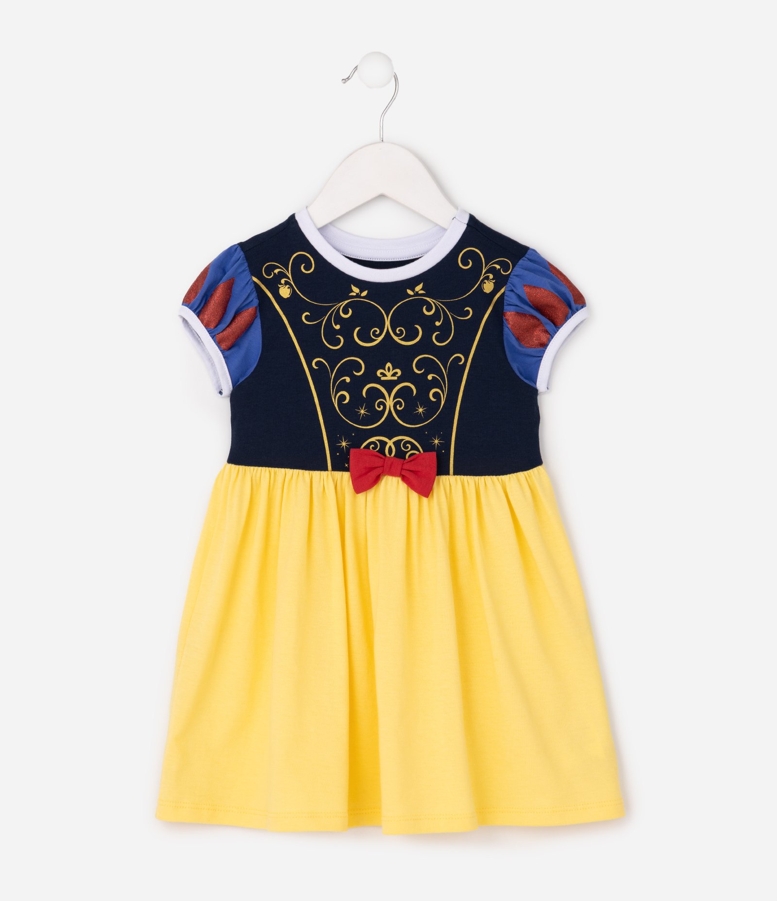 Camisola Infantil Em Algodão Fantasia Branca De Neve - Tam 2 a 6 Anos Amarelo 1