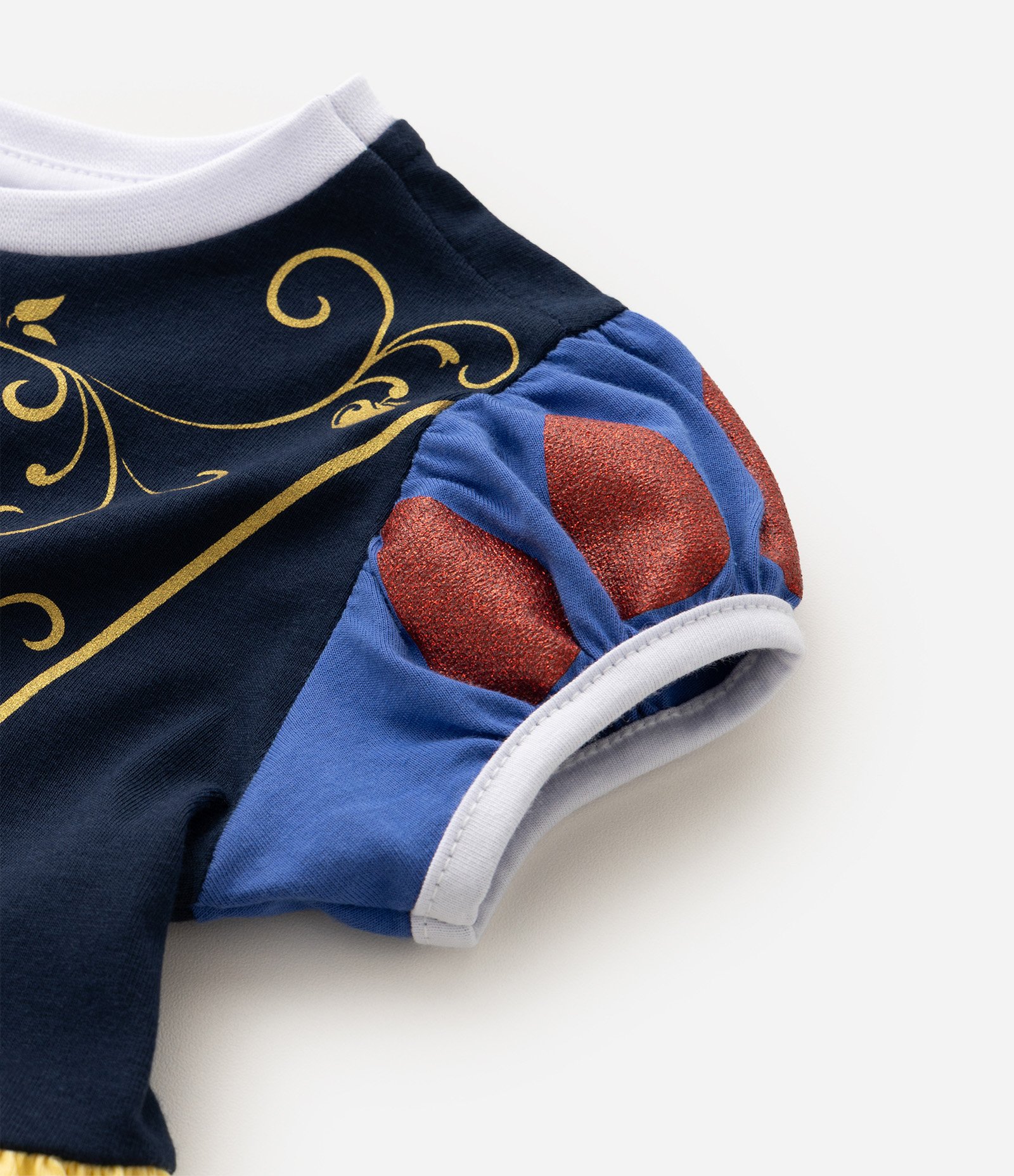 Camisola Infantil Em Algodão Fantasia Branca De Neve - Tam 2 a 6 Anos Amarelo 3