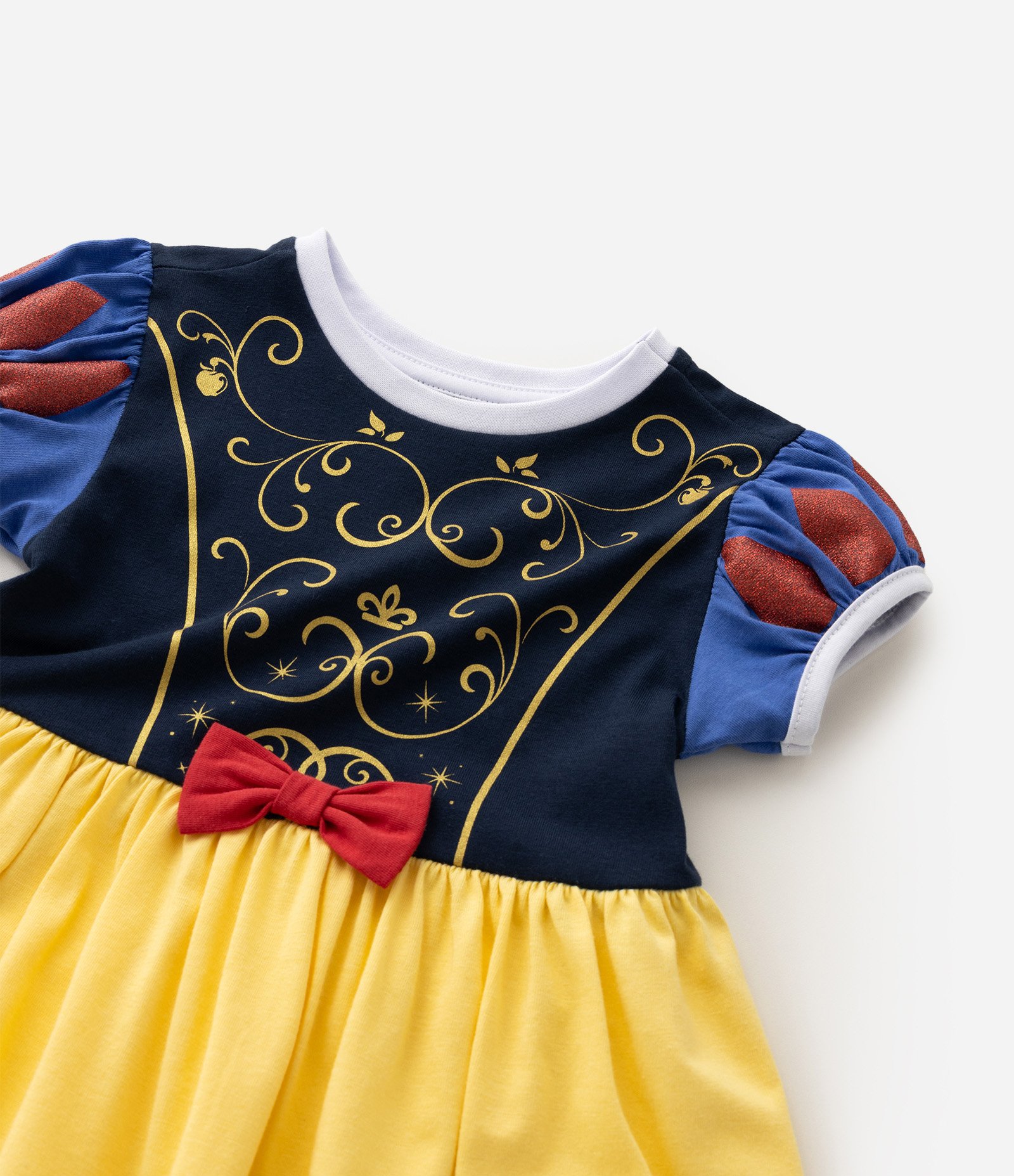 Camisola Infantil Em Algodão Fantasia Branca De Neve - Tam 2 a 6 Anos Amarelo 4