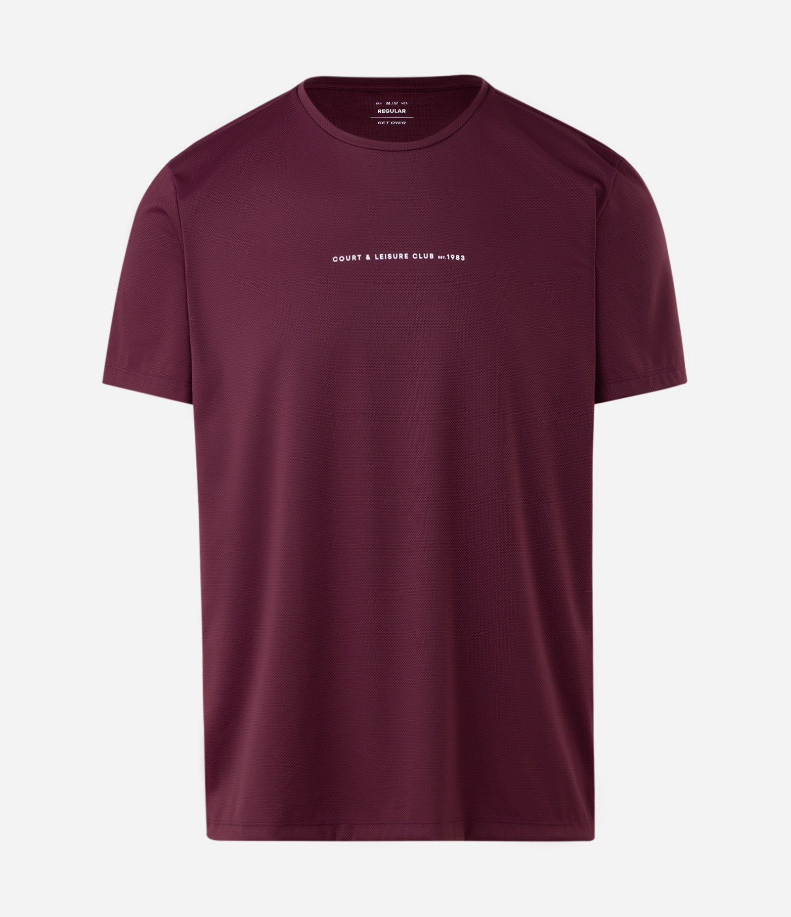 Camiseta Esportiva Dry em Poliamida Texturizada com Lettering Bordô 5