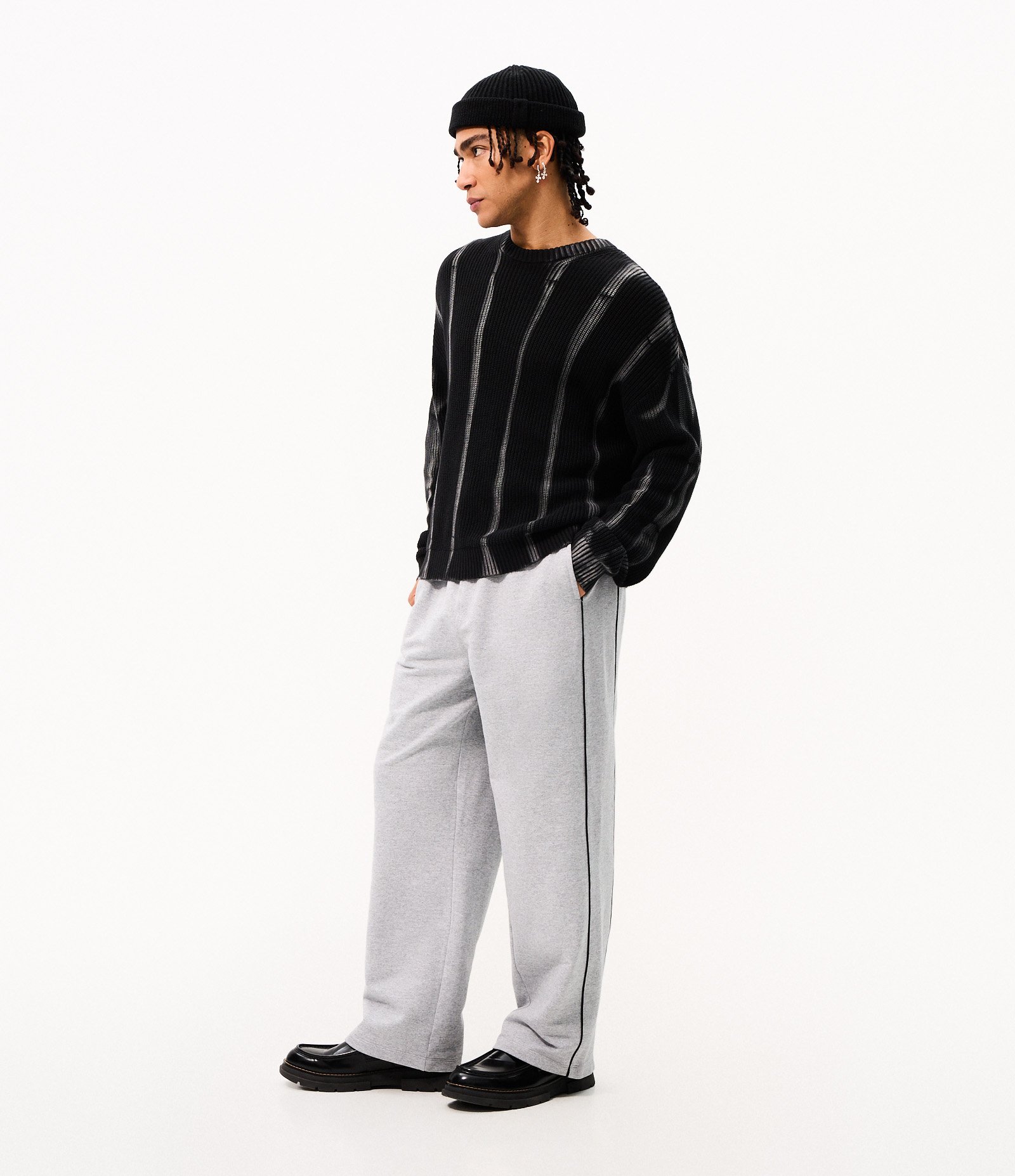 Calça Moletom Wide Leg Cinza 2