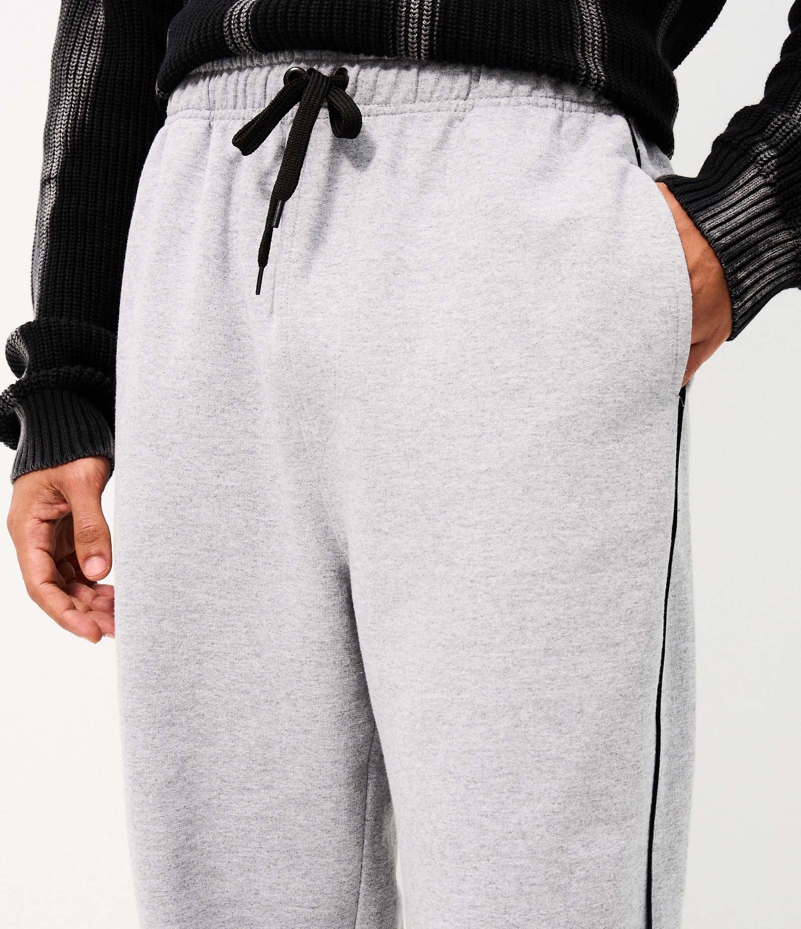 Calça Moletom Wide Leg Cinza 5