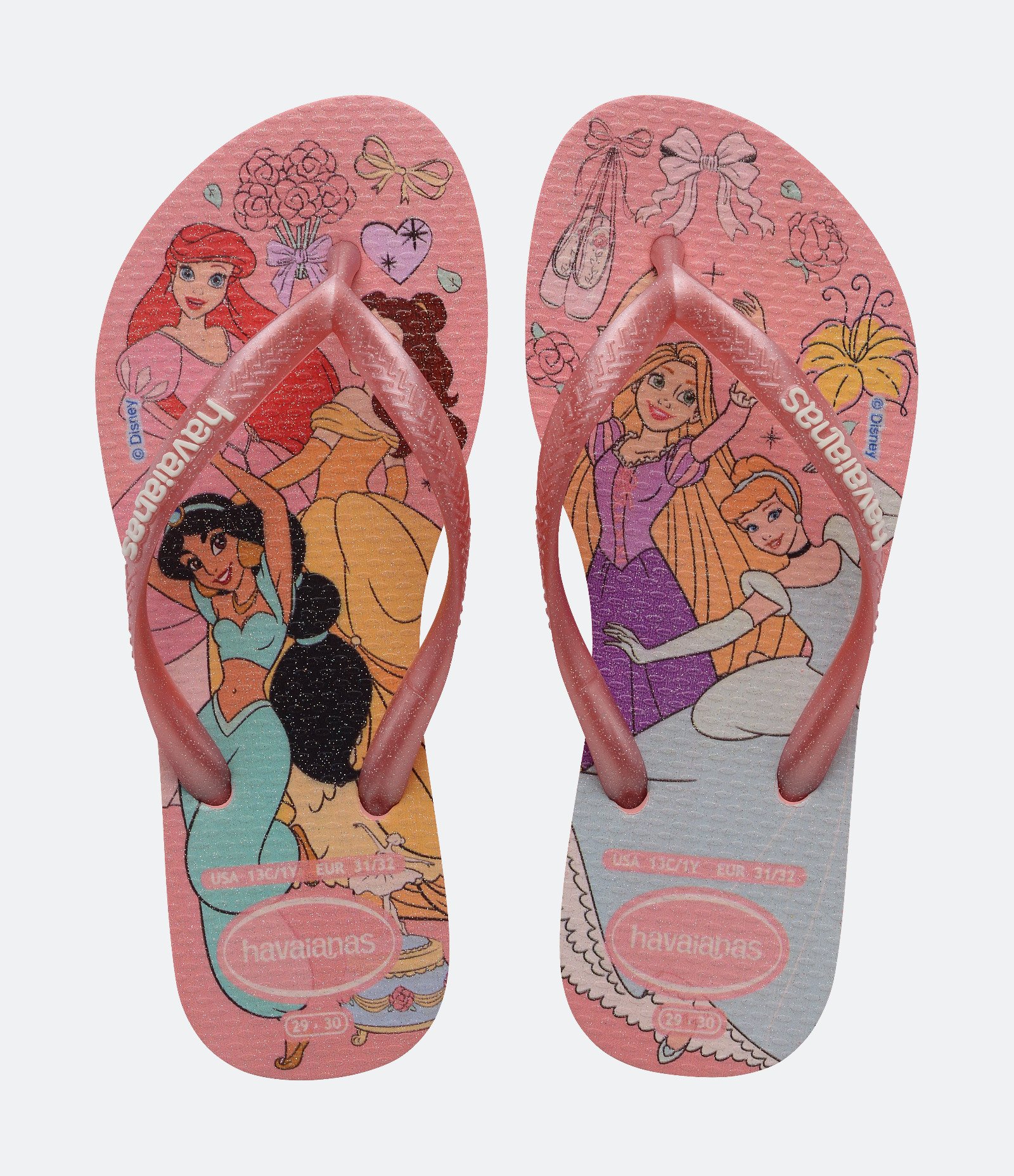 Chinelo Havaianas Infantil Slim Princesas - Tam 23 ao 36 Rosa 1