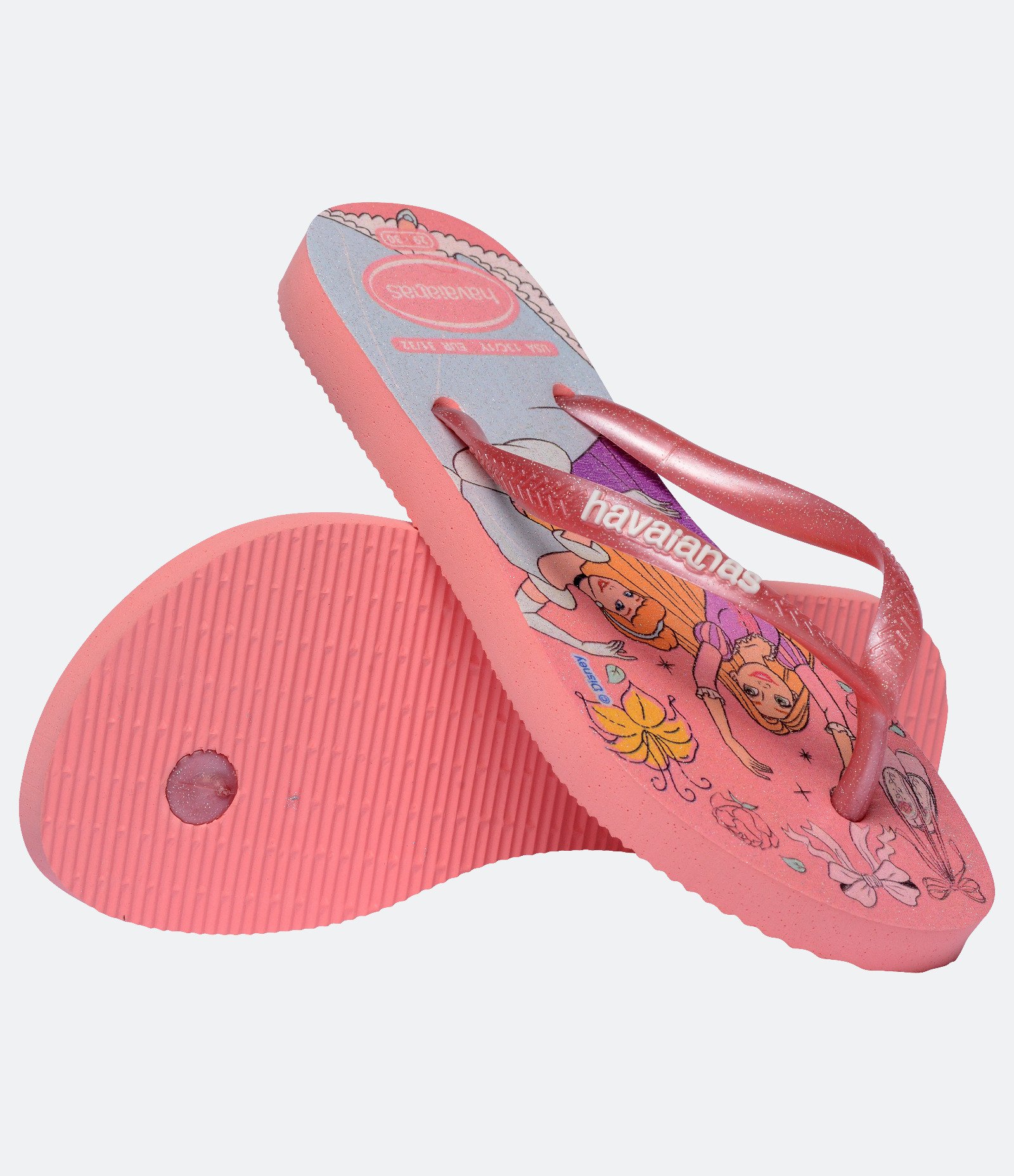 Chinelo Havaianas Infantil Slim Princesas - Tam 23 ao 36 Rosa 2