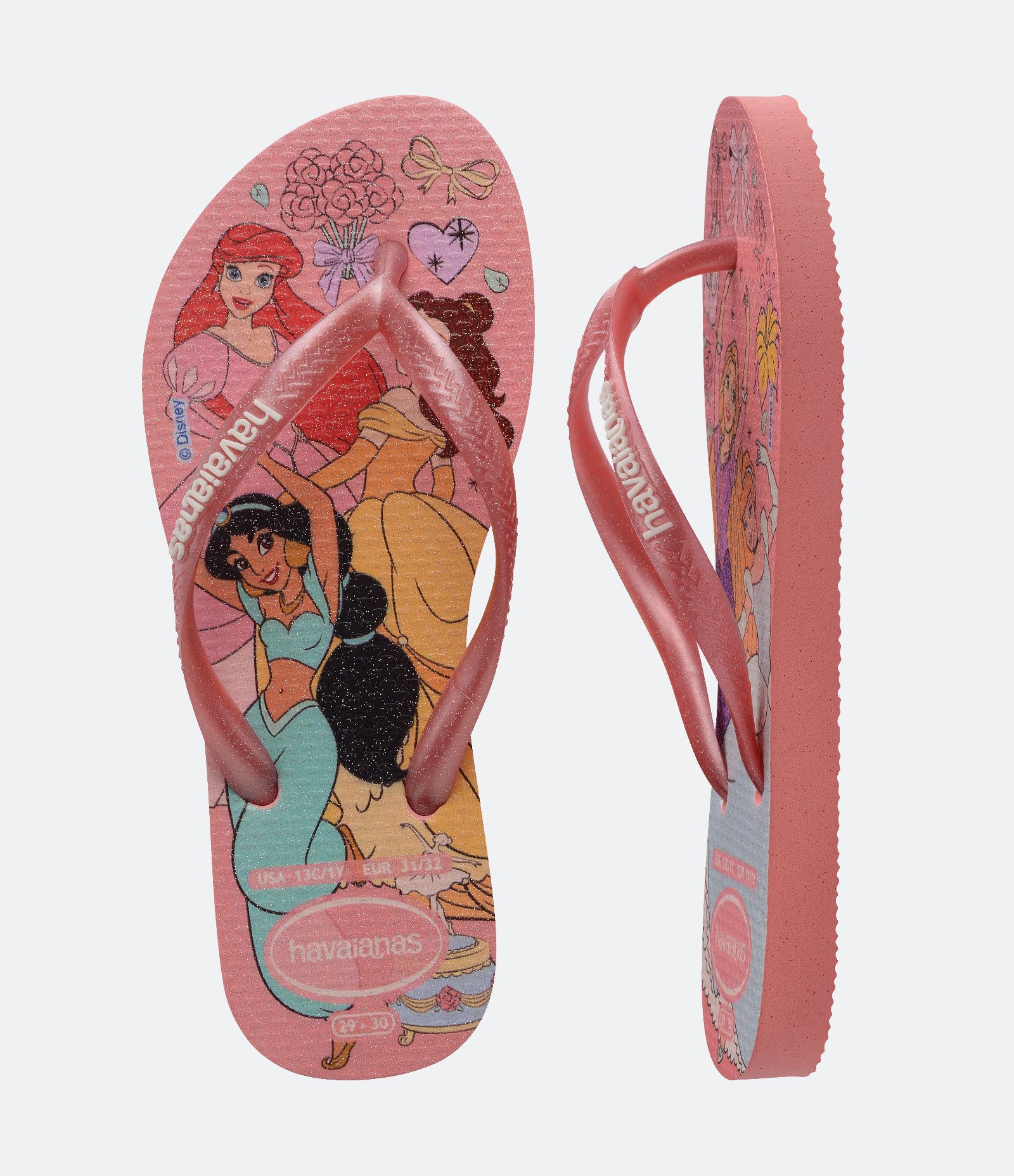 Chinelo Havaianas Infantil Slim Princesas - Tam 23 ao 36 Rosa 4