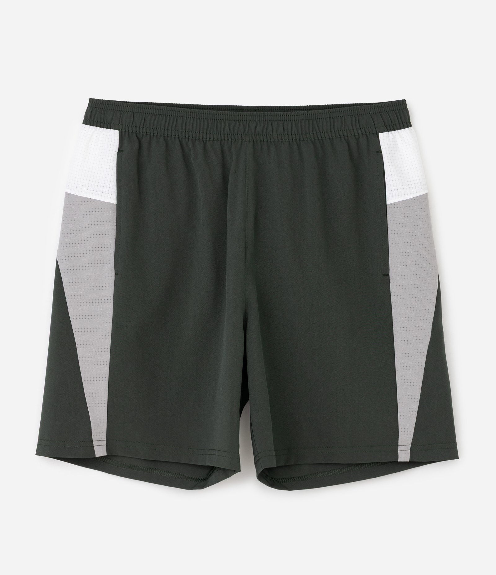 Bermuda Esportiva com Recortes Laterais e Tricolor Cinza 5