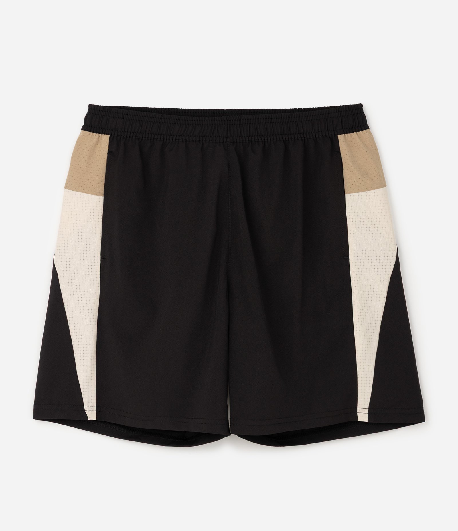 Bermuda Esportiva com Recortes Laterais e Tricolor Preto 6