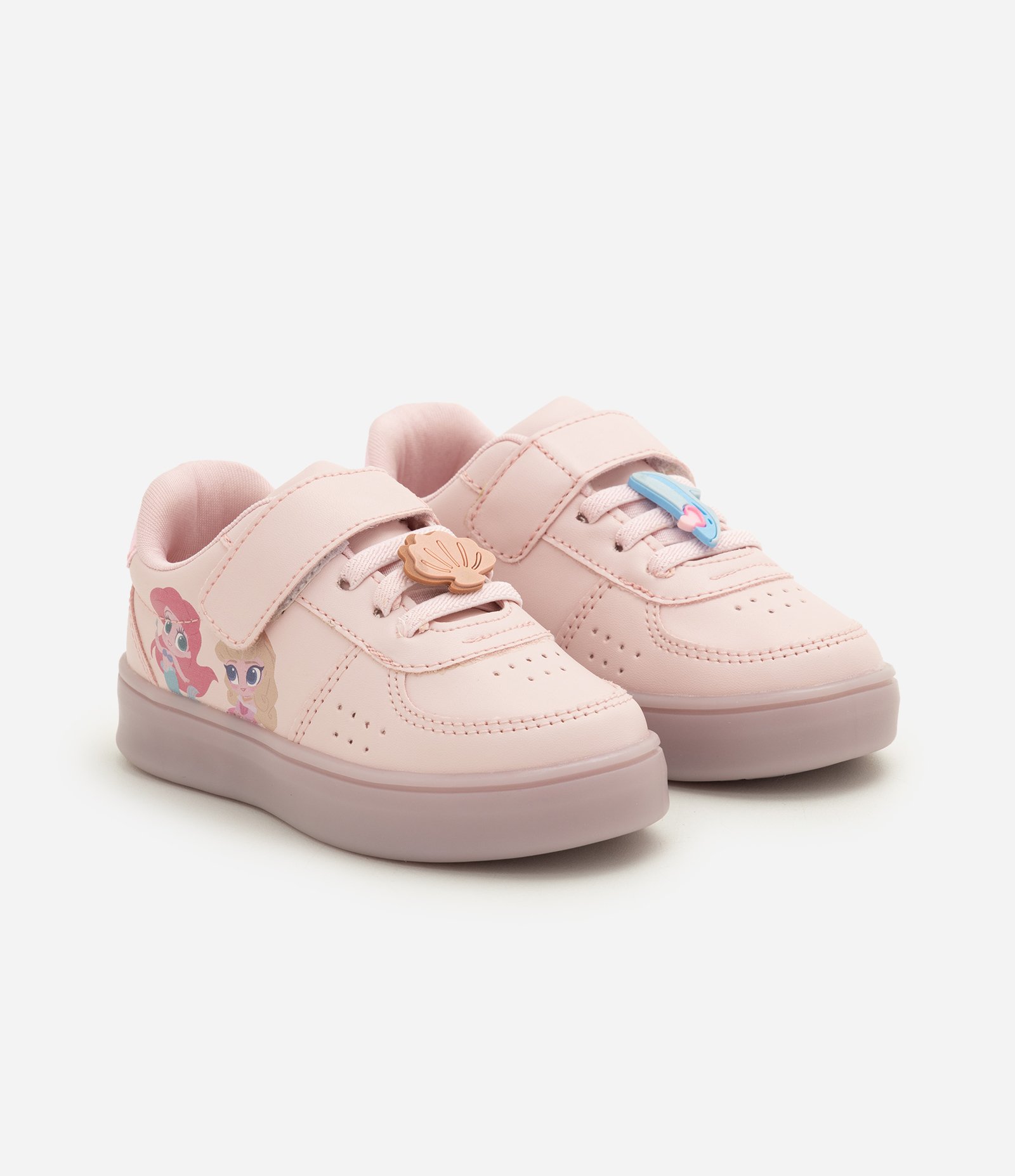 Tênis Infantil Em PU Princesa com Led - Tam 20 ao 27 Rosa 2