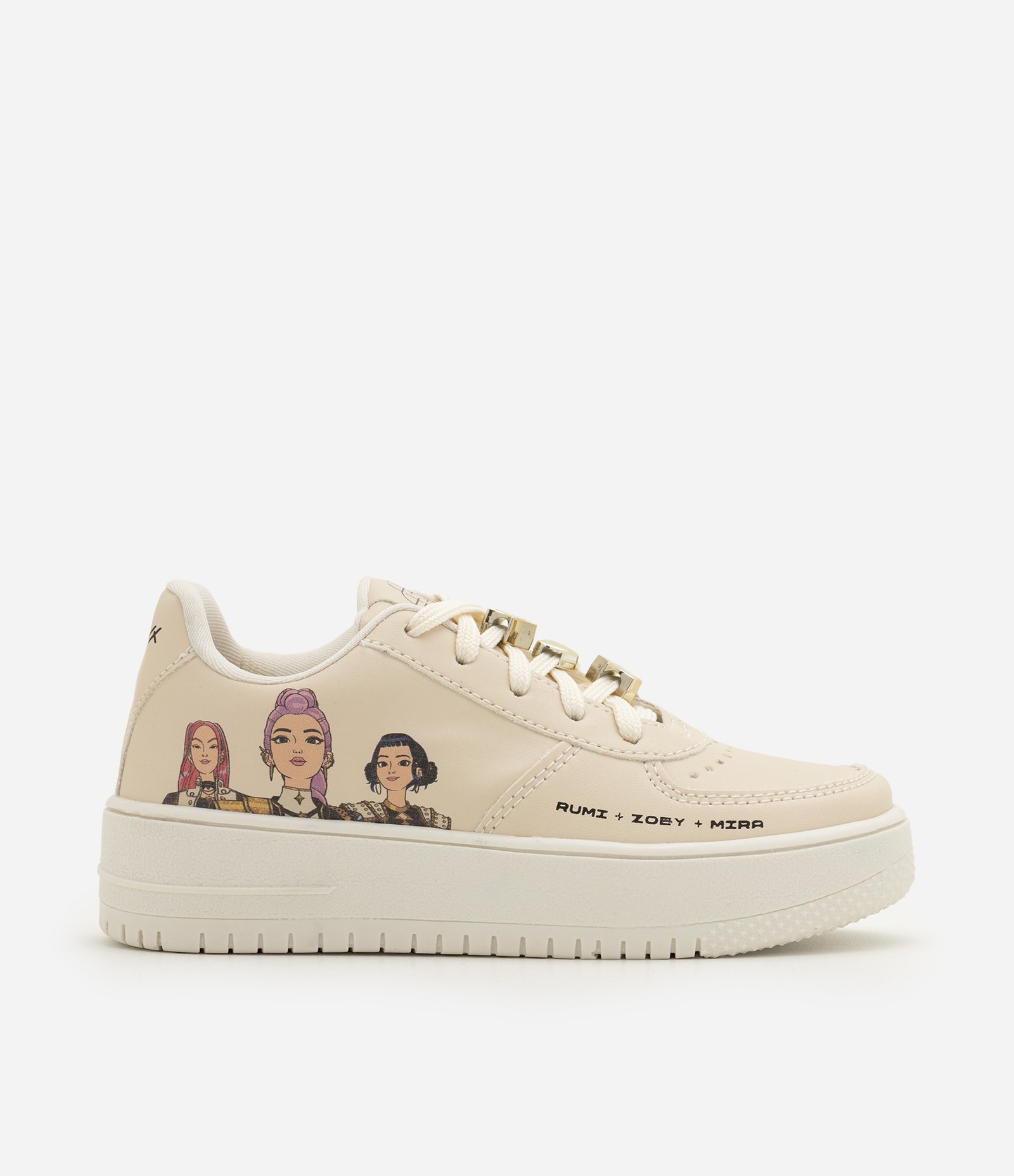 Tênis Infantil Feminino K Pop Demon Hunters com Pins Tam 28 ao 37 Off White 4