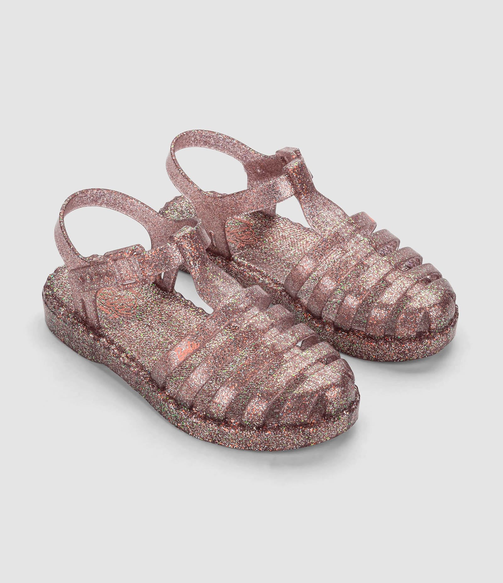 Sandália Infantil em PVC com Glitter da Barbie - Tam 26 a 36 Rosa 1