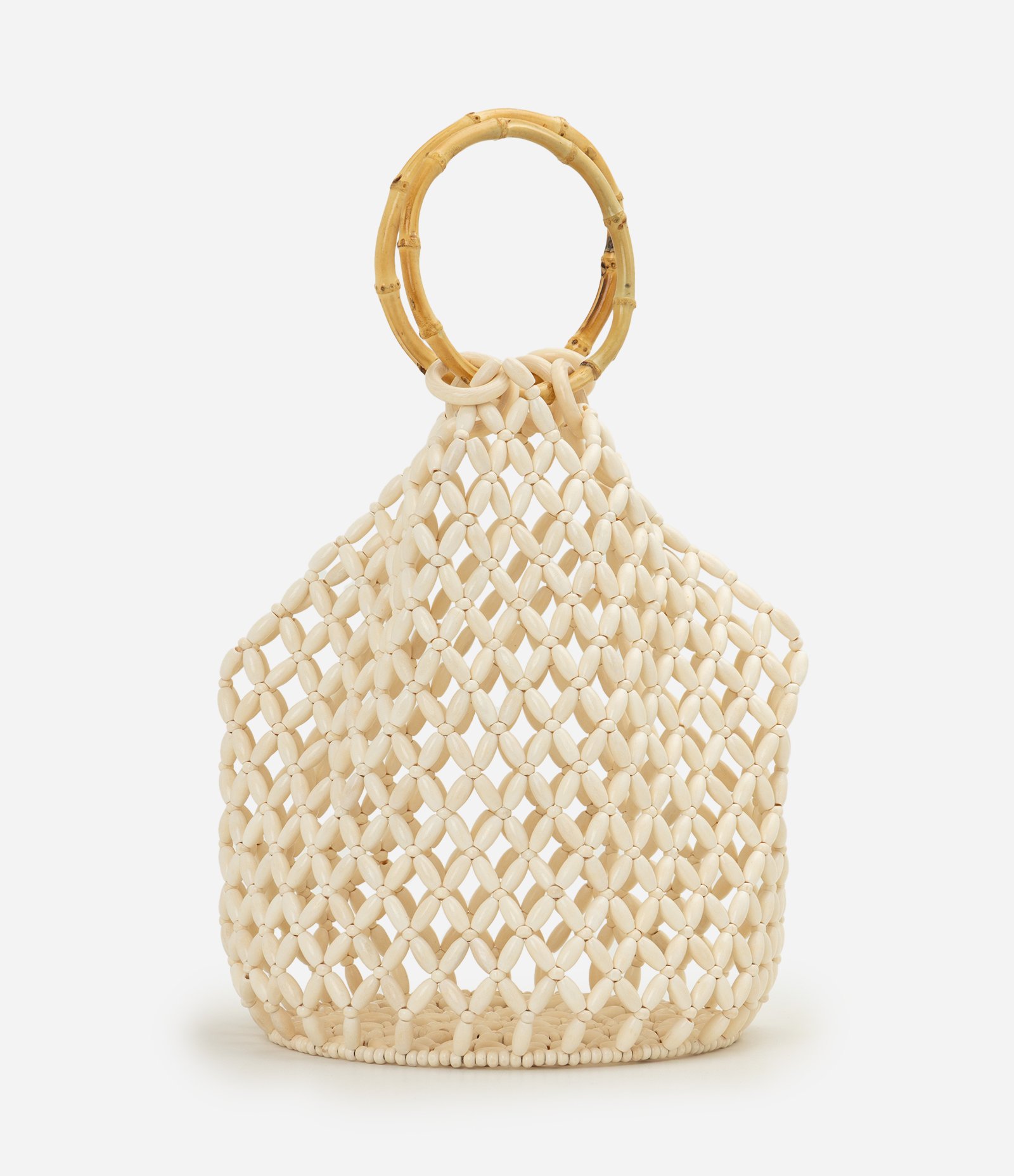 Bolsa Média com Alças Redondas e Estrutura Vazada Off White 3