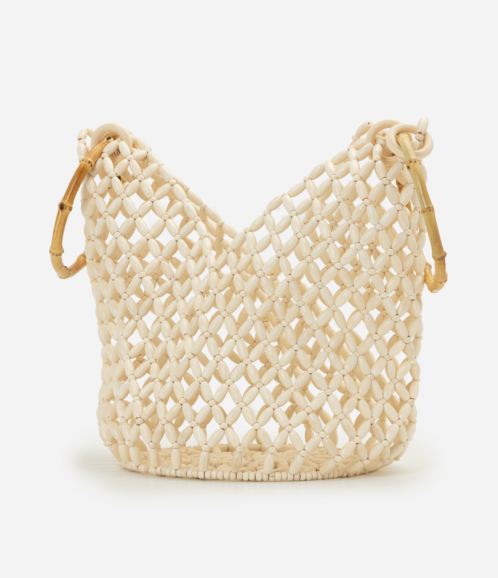 Bolsa Média com Alças Redondas e Estrutura Vazada Off White 4
